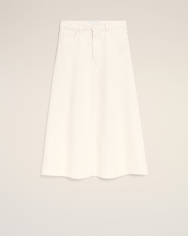 WHITE COTTON LONG SKIRT 1