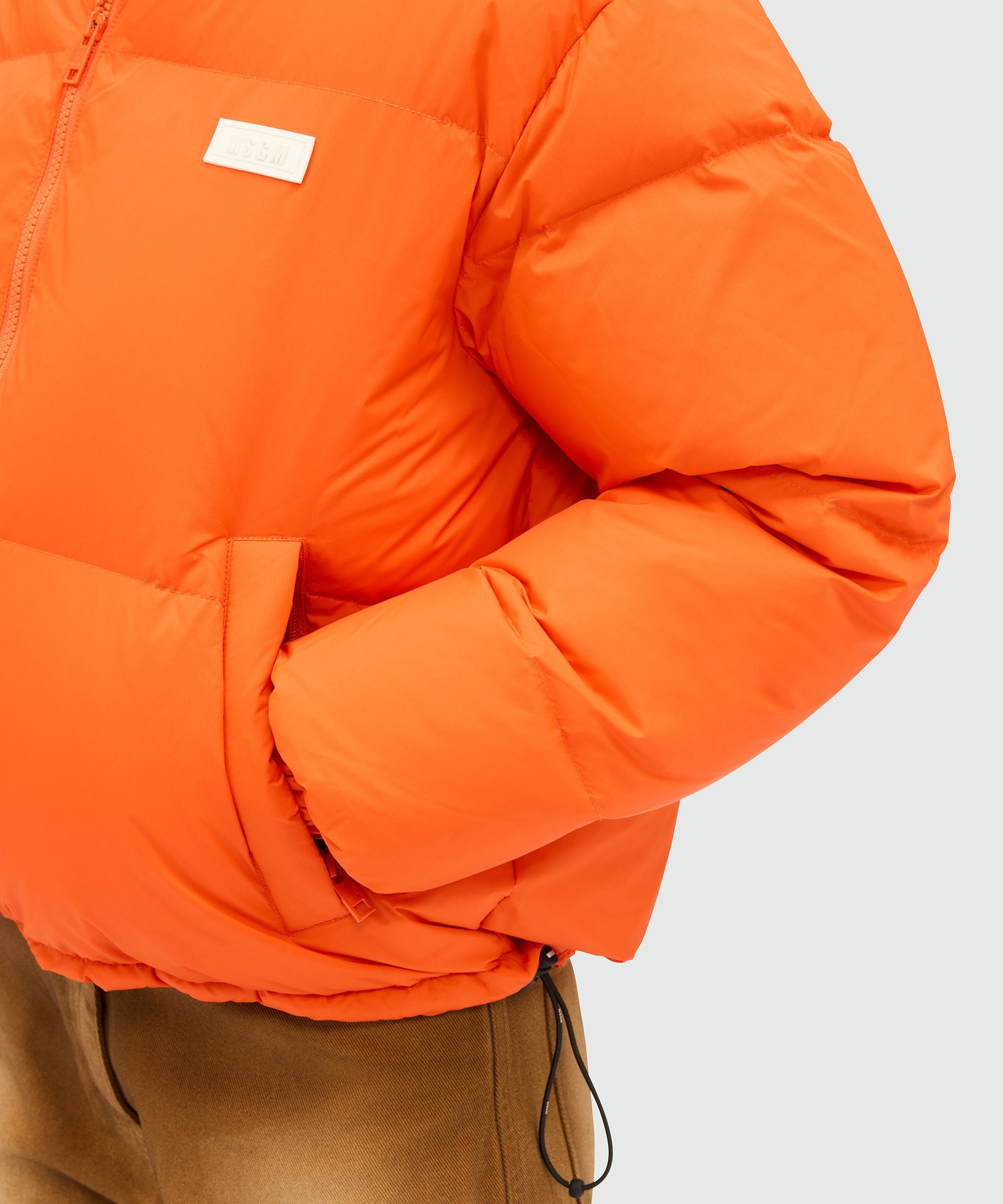 Orange ripstop nylon down jacket - 5