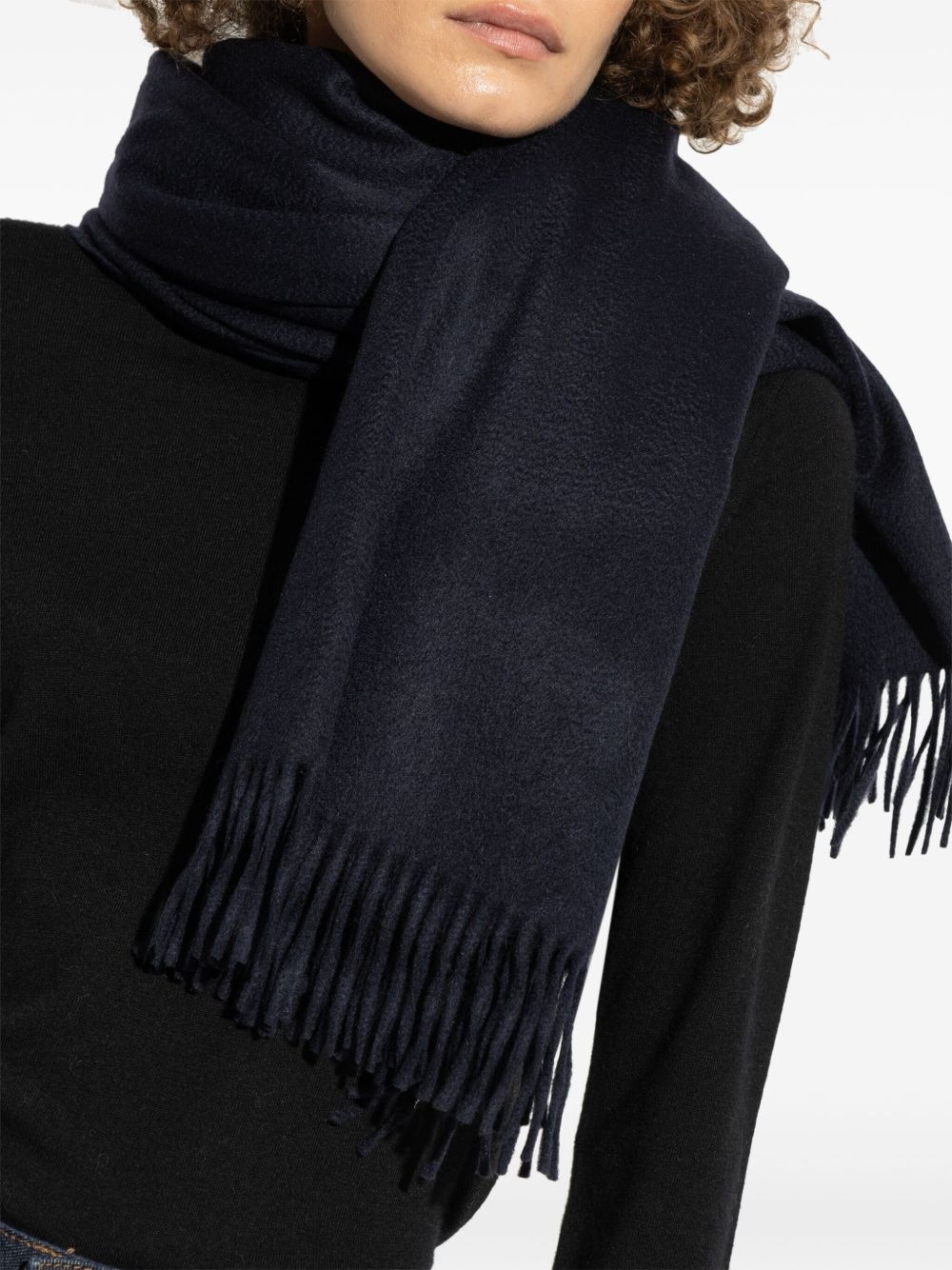 logo-embroidered cashmere scarf - 4