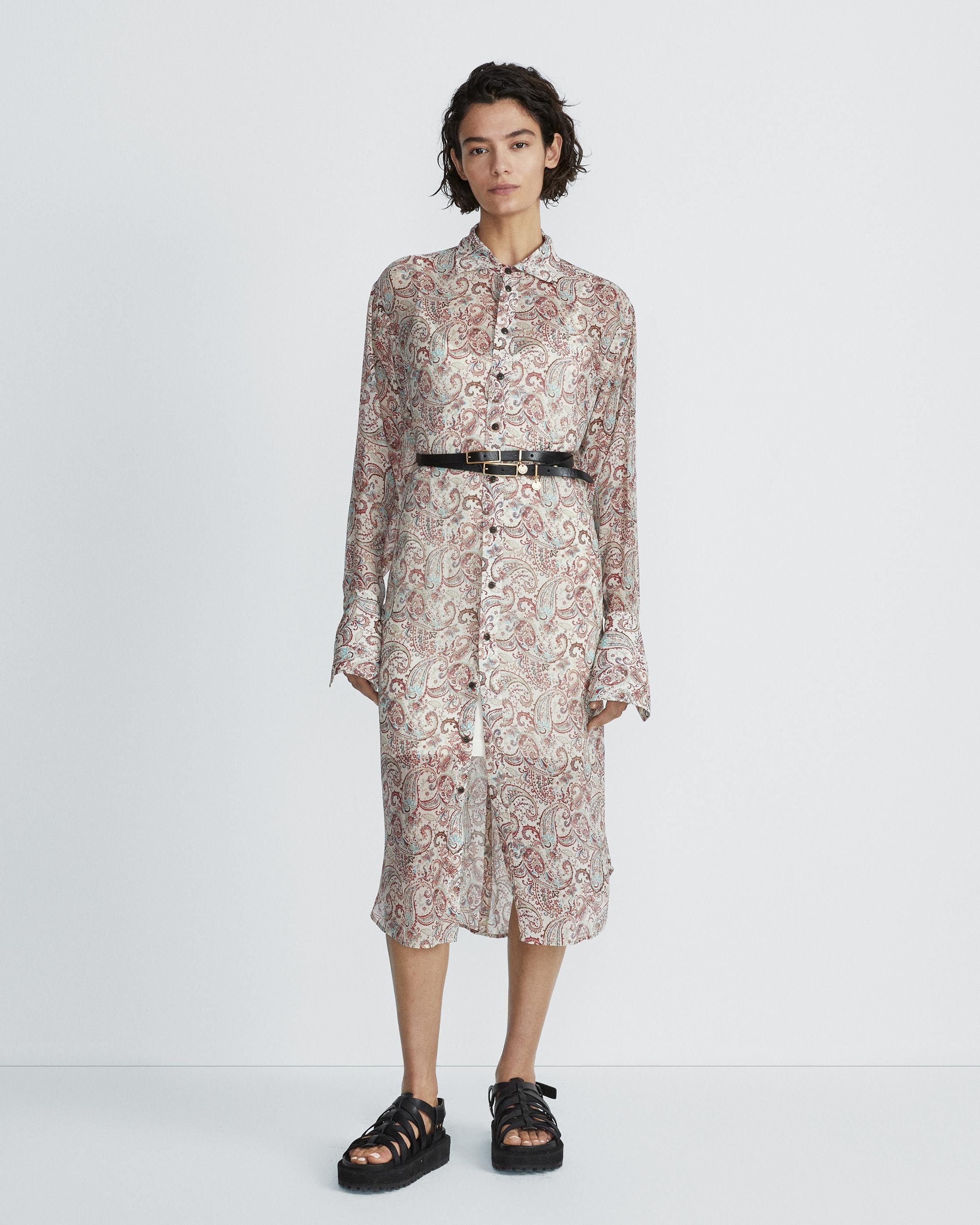 rag bone Leona Paisley Silk Dress Midi Dress REVERSIBLE