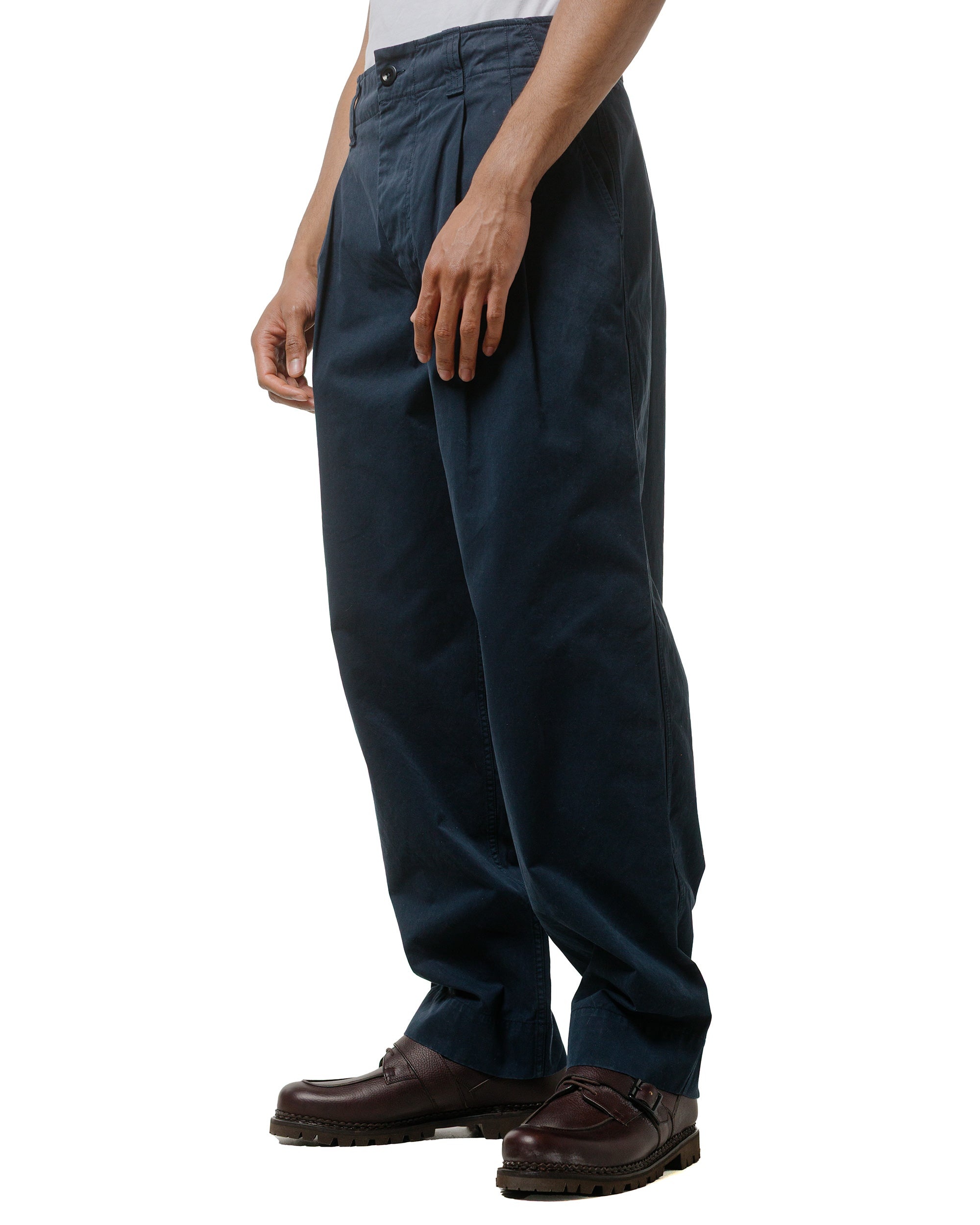 MHL Stitch Pleat Trouser Tough Cotton Twill Dark Ink - 2