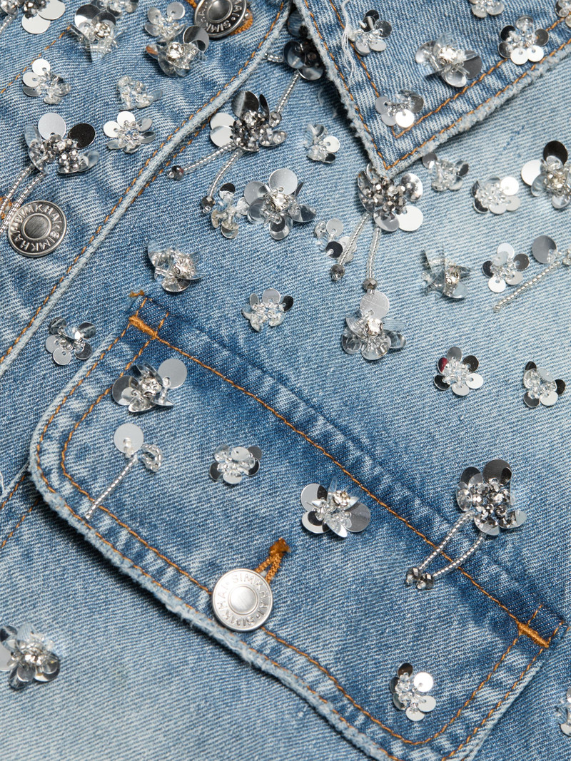 Women's Everli Sequined Stretch-Denim Crop Jacket - Hollywood 7