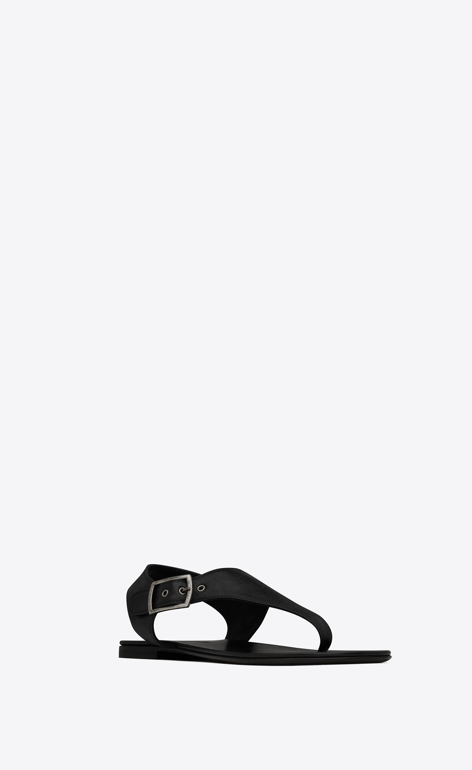 caleb flat sandals in smooth leather - 3