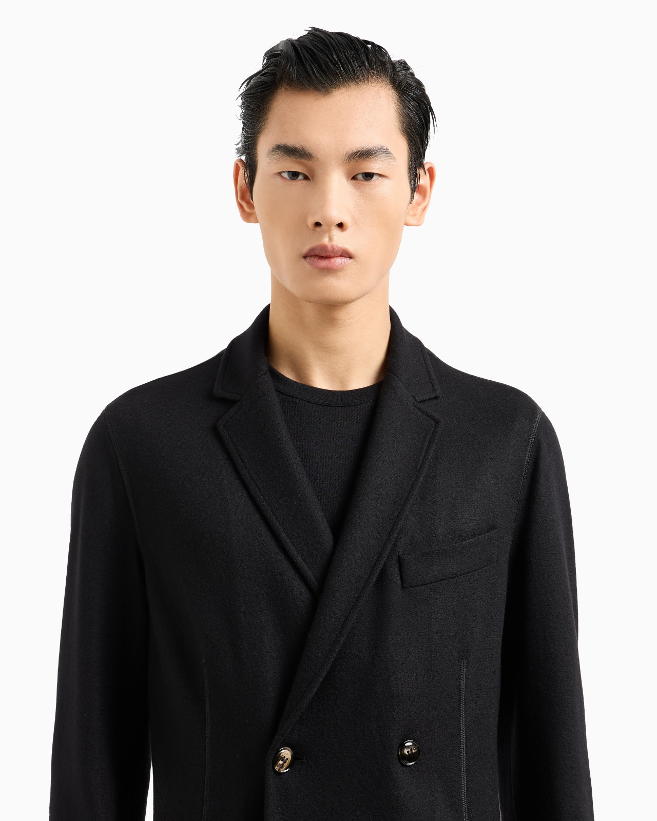Icon double-breasted jacket in fulled cashmere interlock - 5
