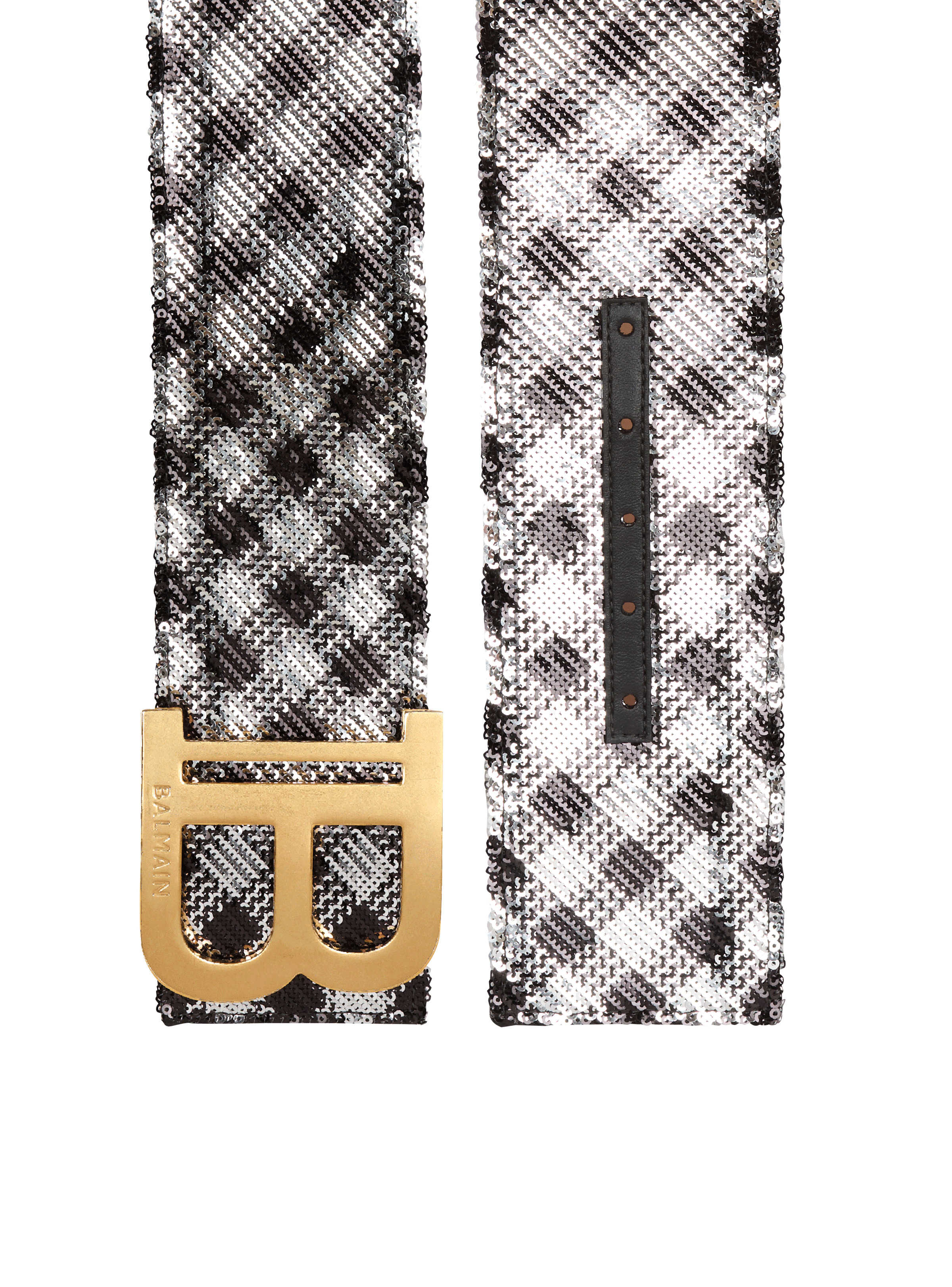 Gingham embroidered B-Belt - 4