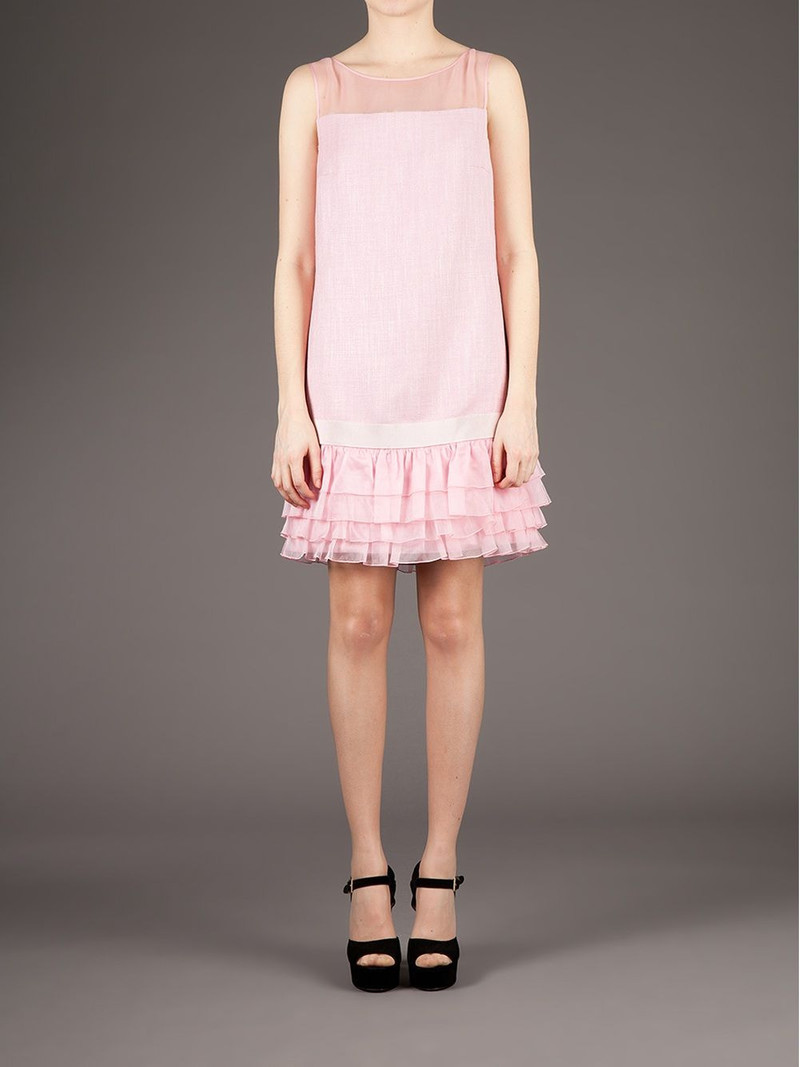 GIAMBATTISTA VALLI ruffled sleeveless dress outlook