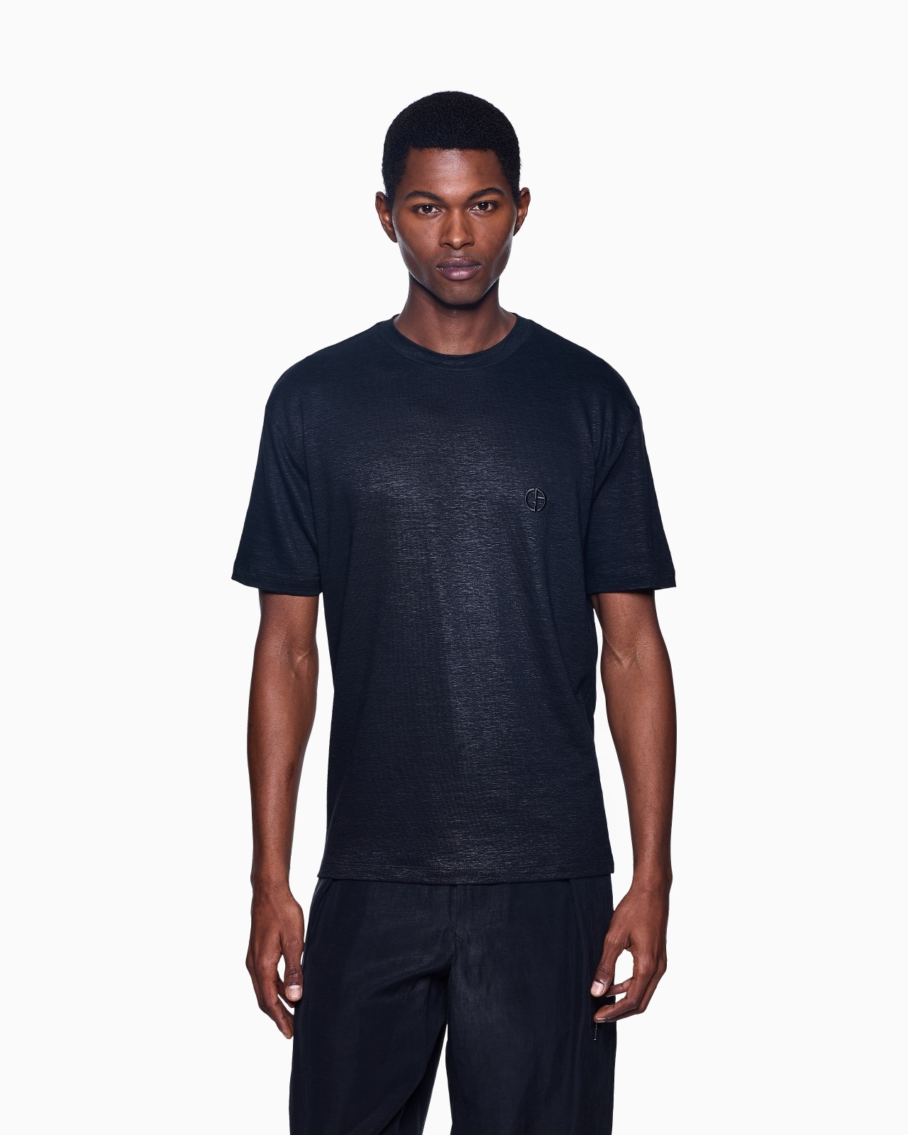 STRETCH-LINEN CREW-NECK T-SHIRT - 4
