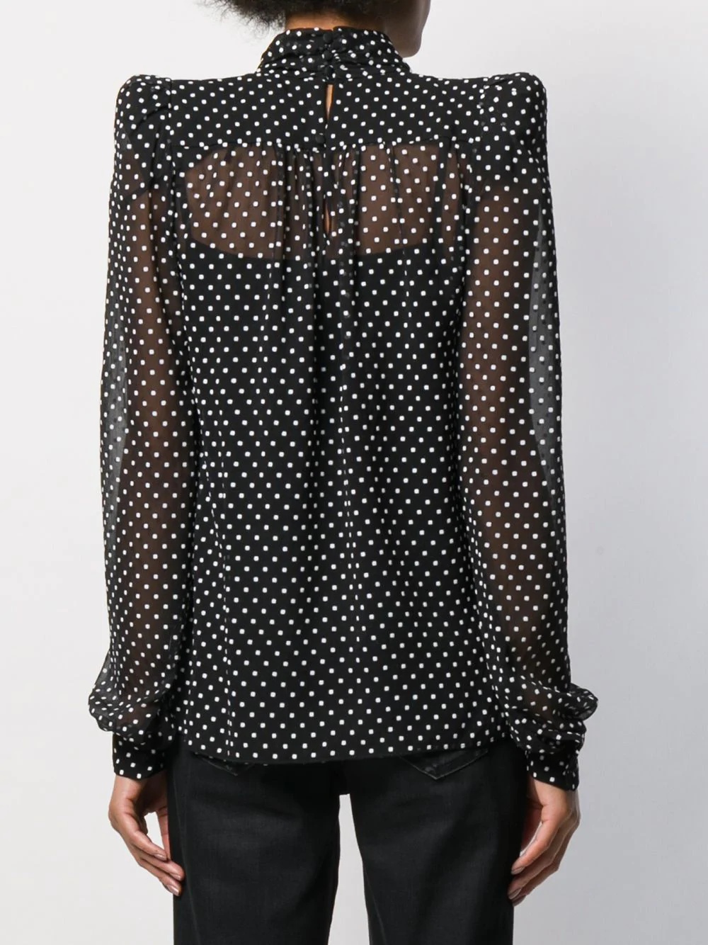 polka dot sheer blouse - 4