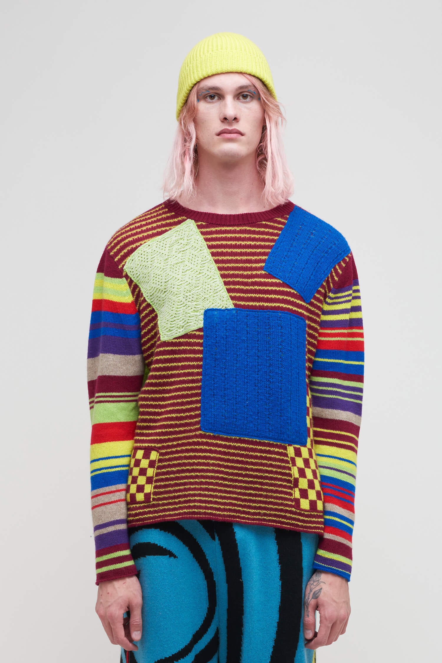 PATCHWORK CASHMERE CREW - 2