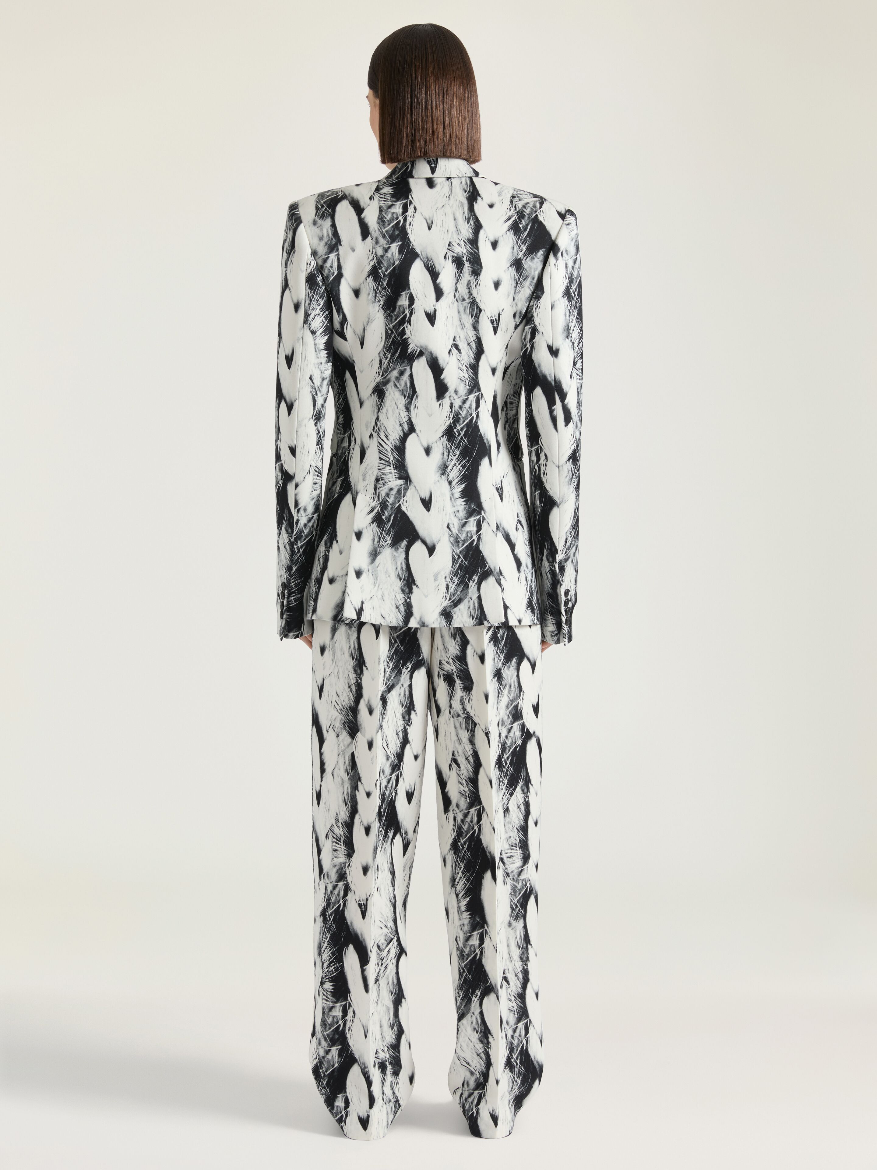 DOUBLE PLEAT PANTS IN WOOL WITH HAIR PRINT - 3