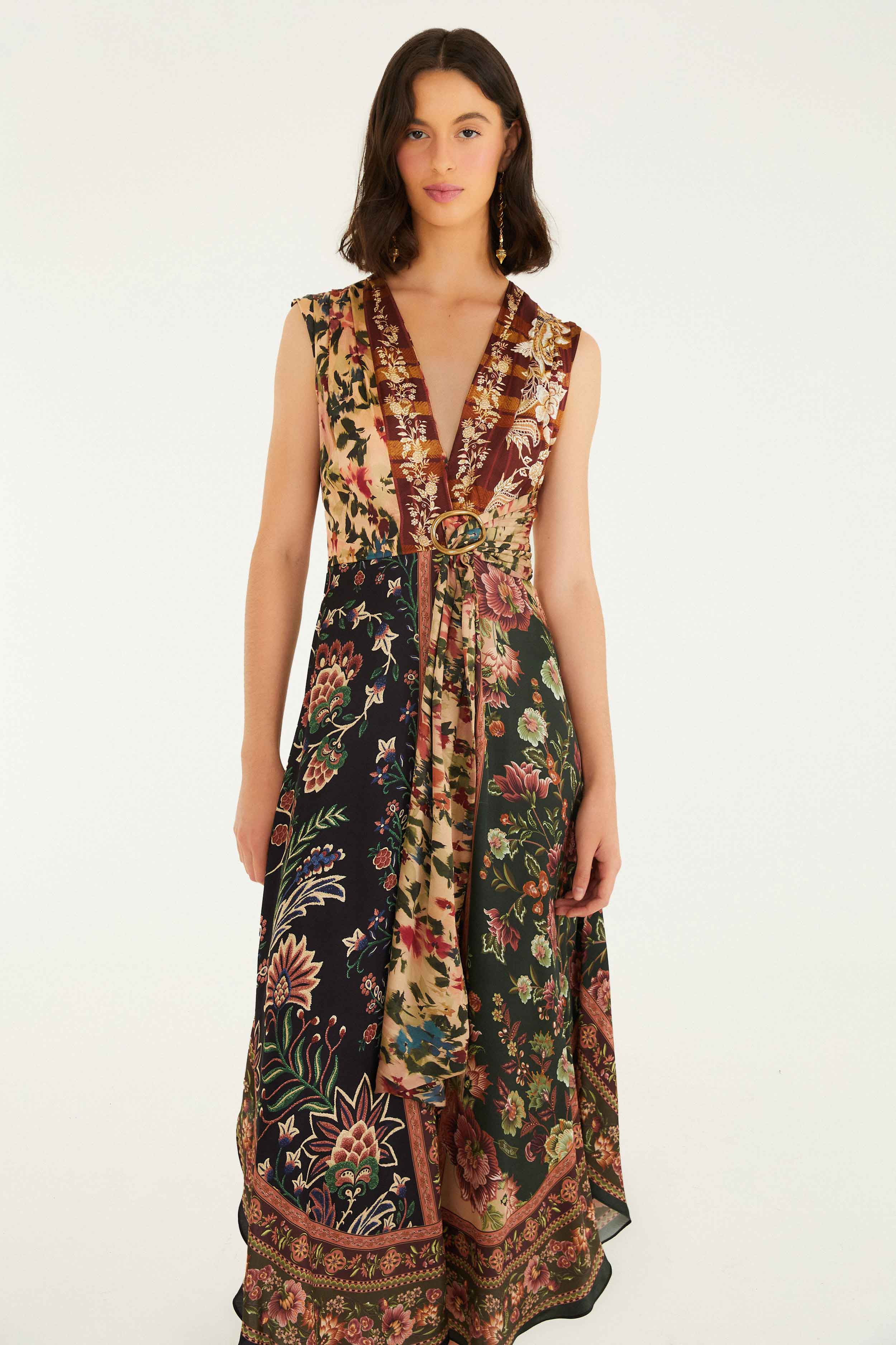 Mixed Winter Garden Lenzing™ Ecovero™ Viscose Sleeveless Maxi Dress - 2