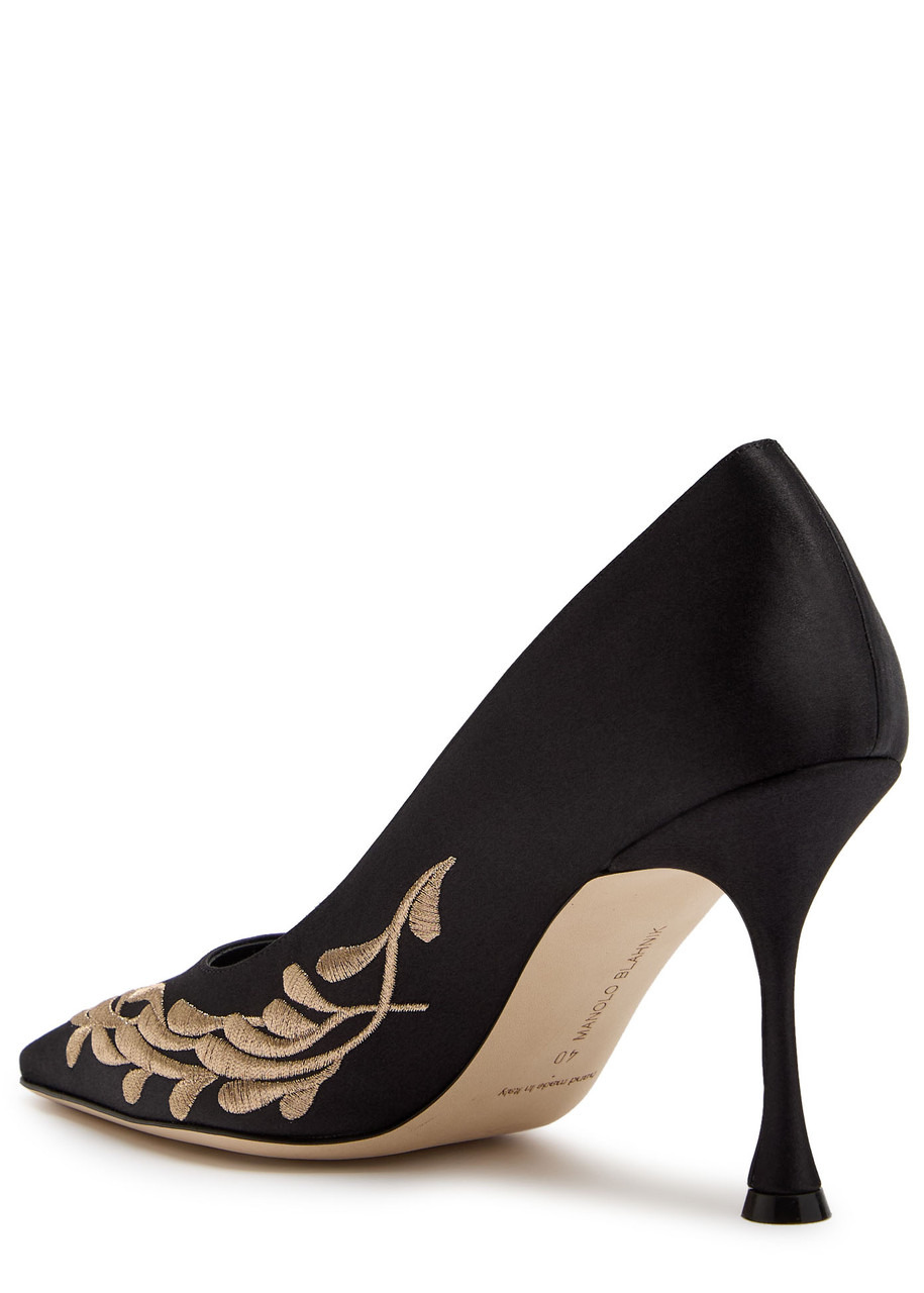Manolo Blahnik Rabata 90 Embroidered Satin Pumps - 2