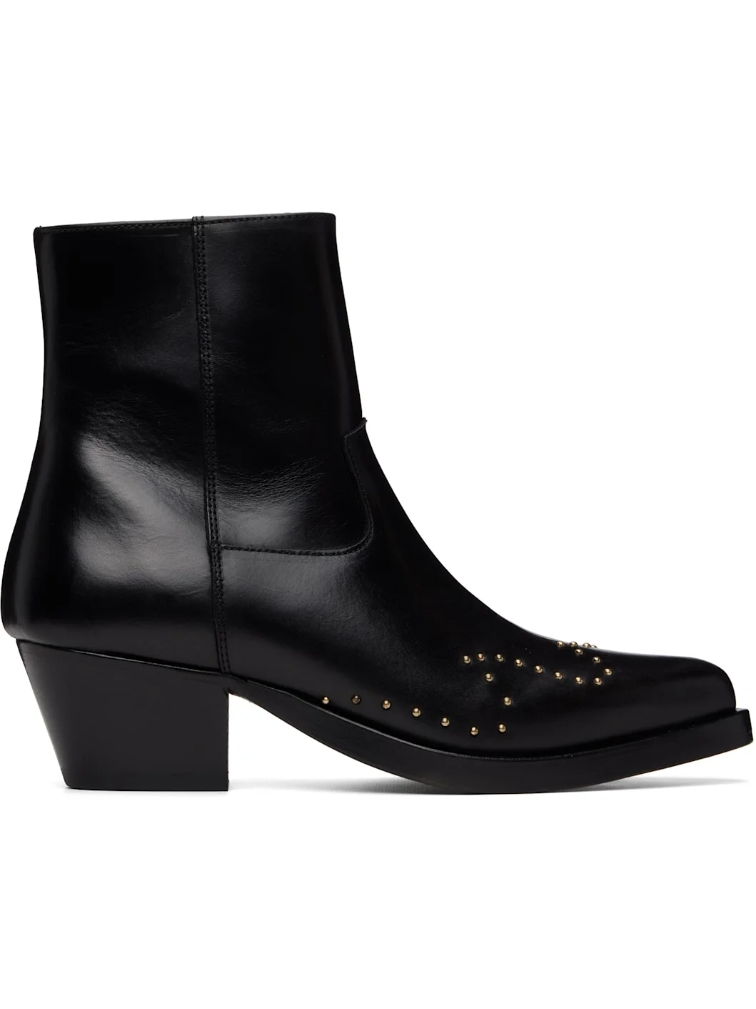 Black Studded Western Boots - 1