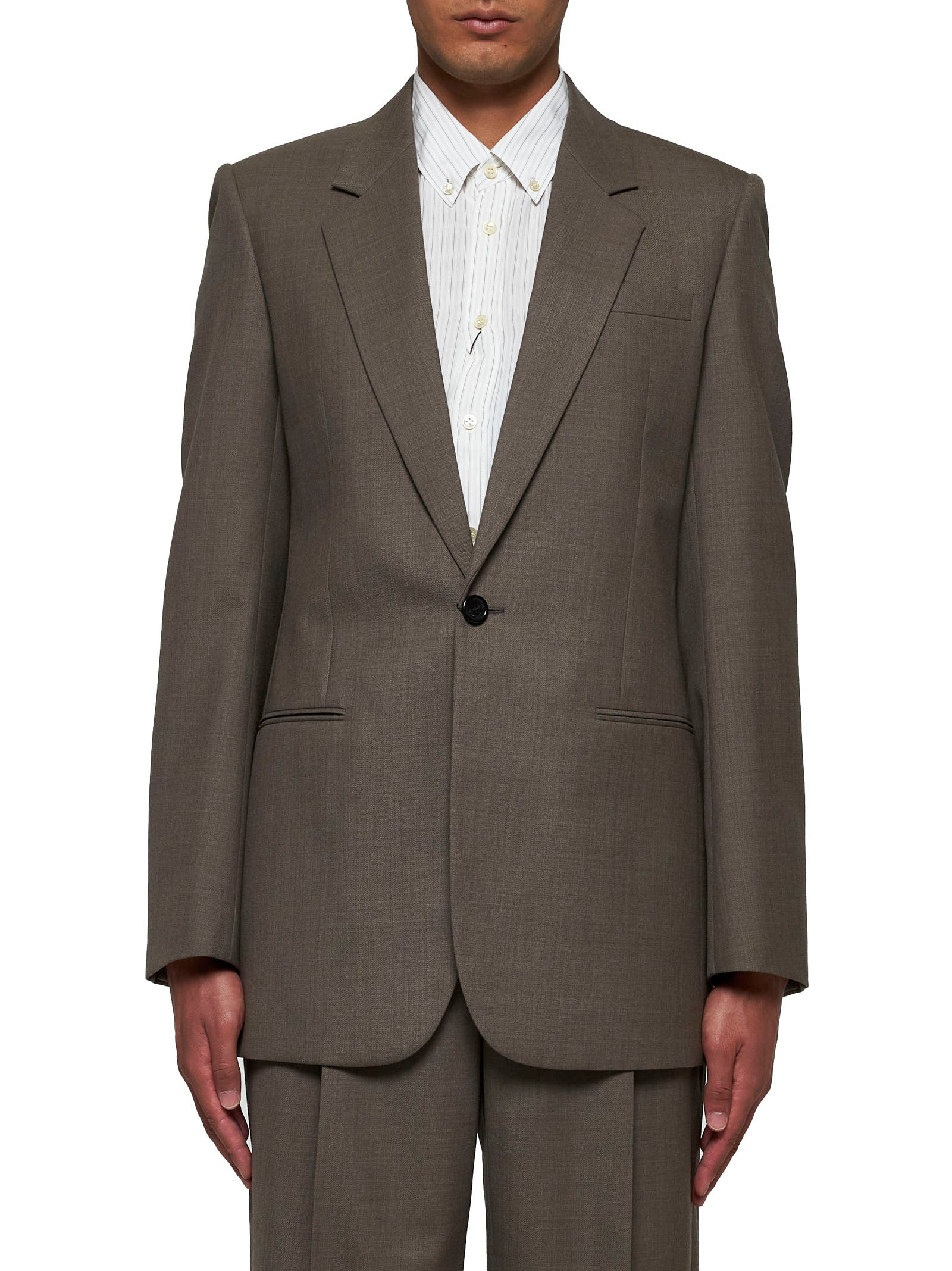 Saint Laurent Men Single-Breasted Wool Blazer - 3