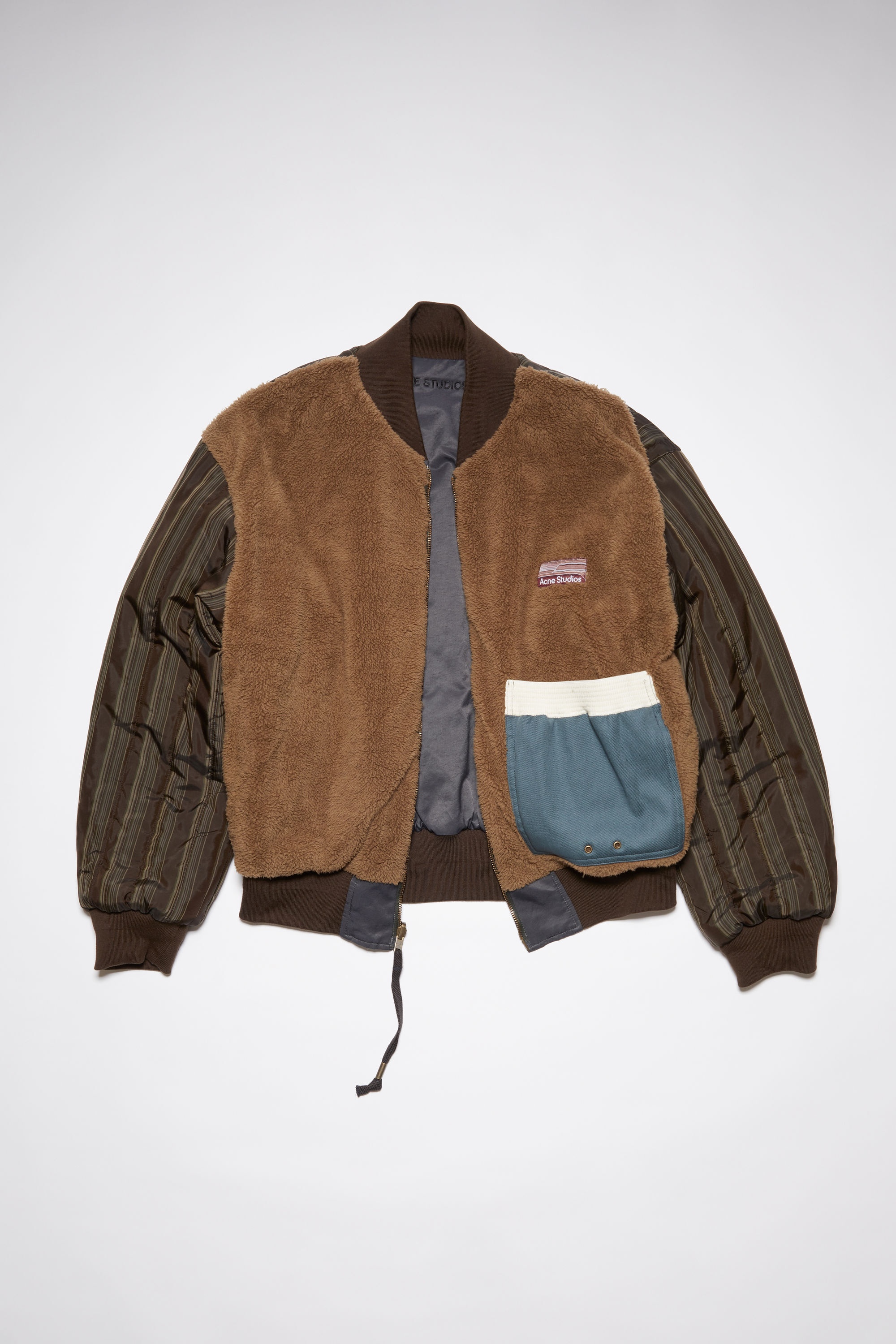 Reversible patch bomber jacket - Anthracite grey - 1