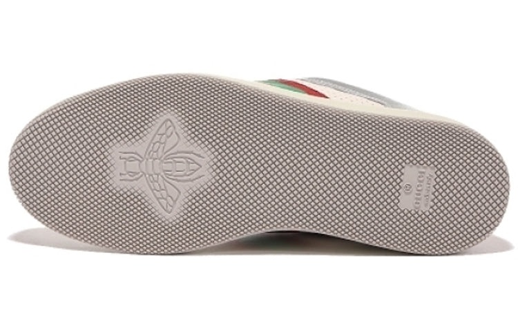 (WMNS) Gucci Screener Metallic Calfskin Web 'Silver Gold' 701103-AACEG-8143 - 6