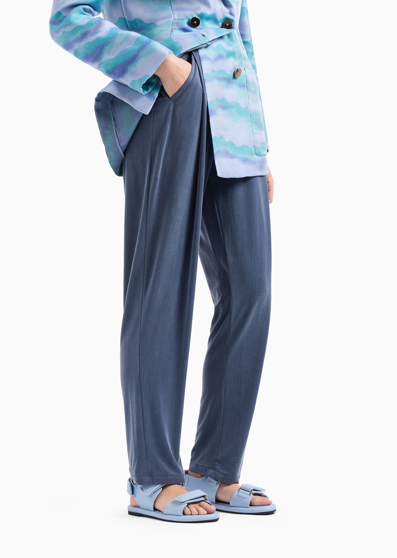 Stretch cupro jersey trousers - 2