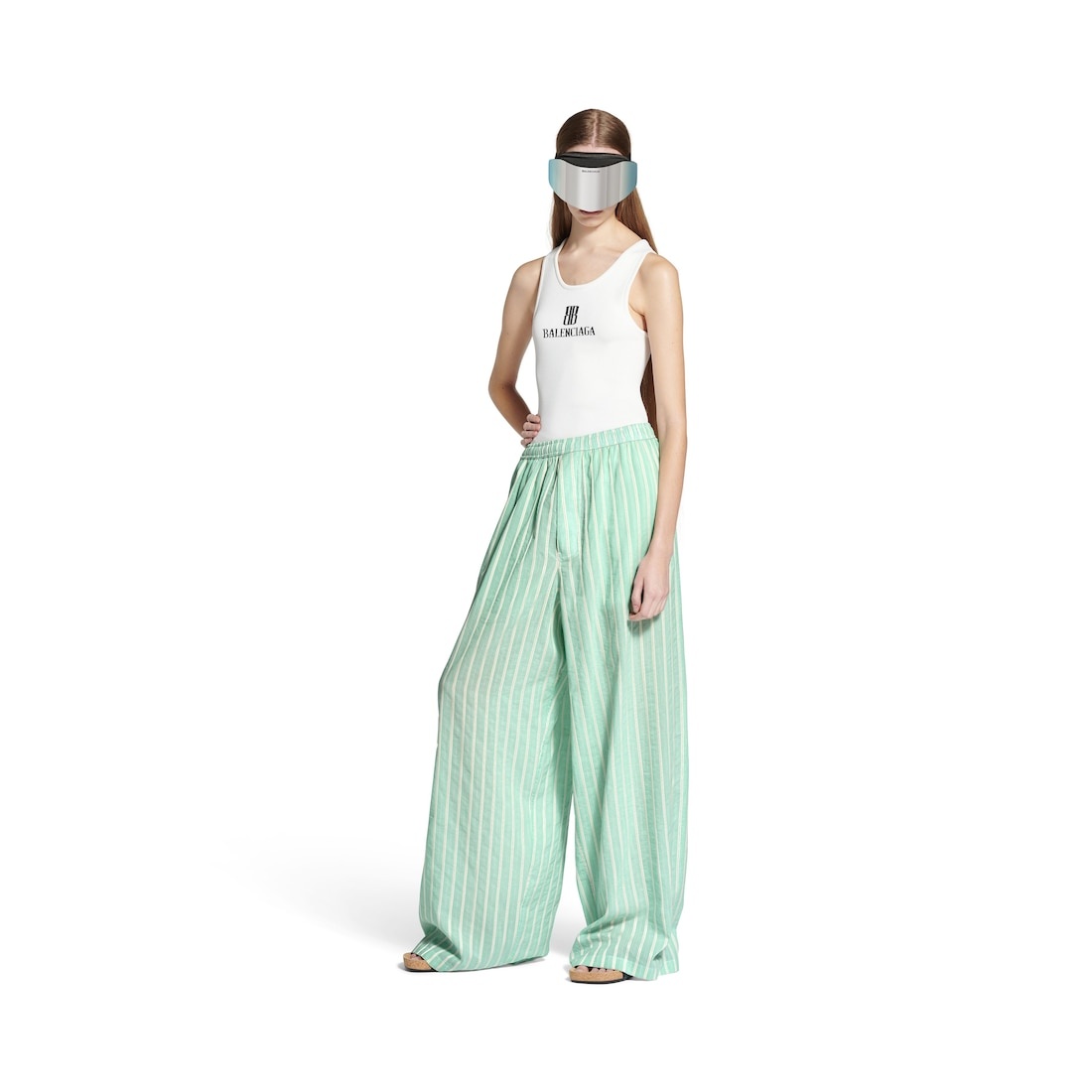 Large Pyjama Pants in Green/white - 4