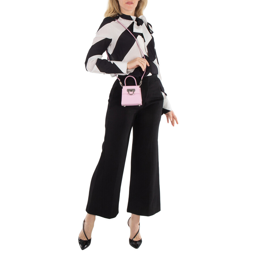 Ferragamo Ladies Pink Micro Iconic Top Handle Bag - 2