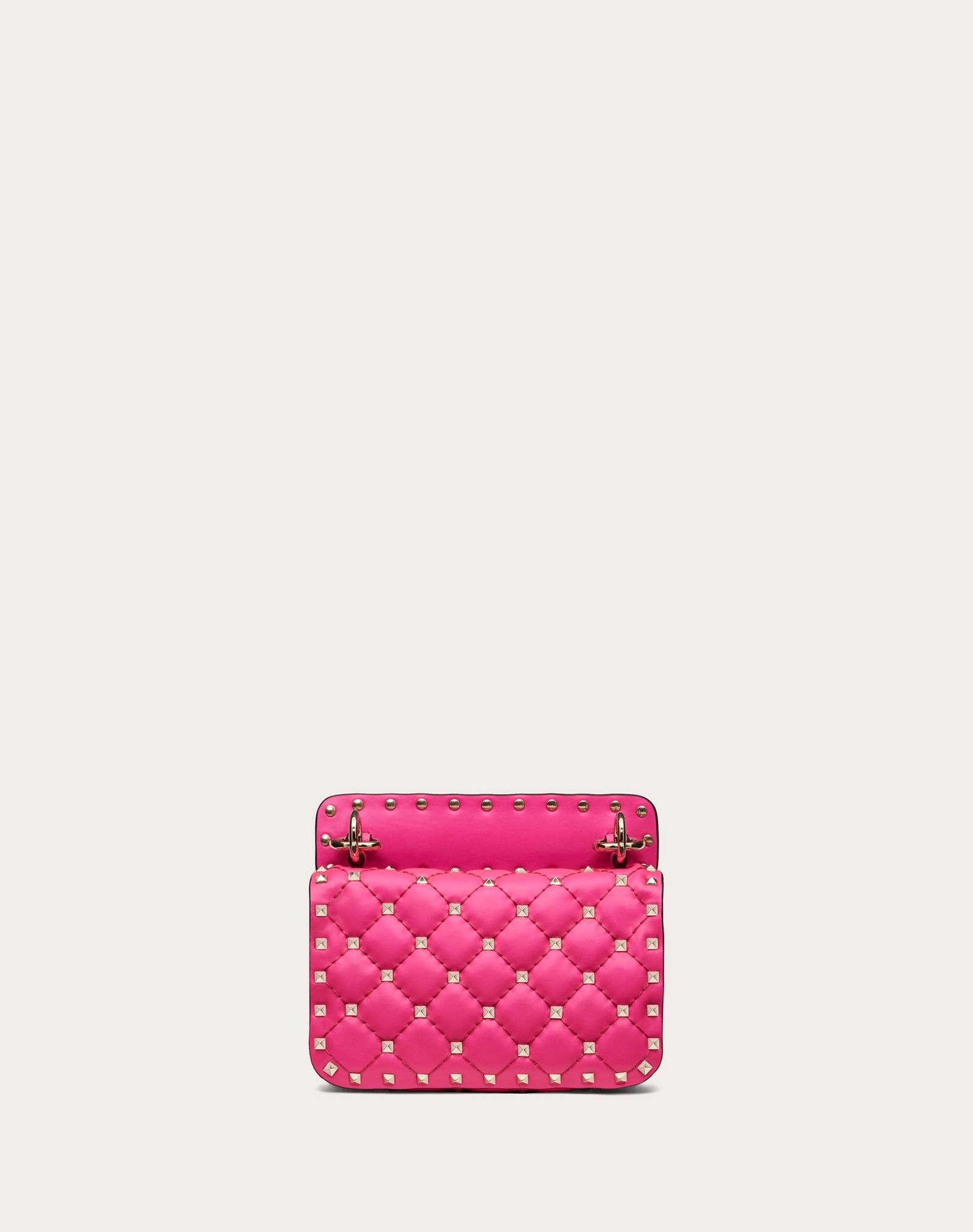 Mini Rockstud Spike fluo calfskin leather bag - 3