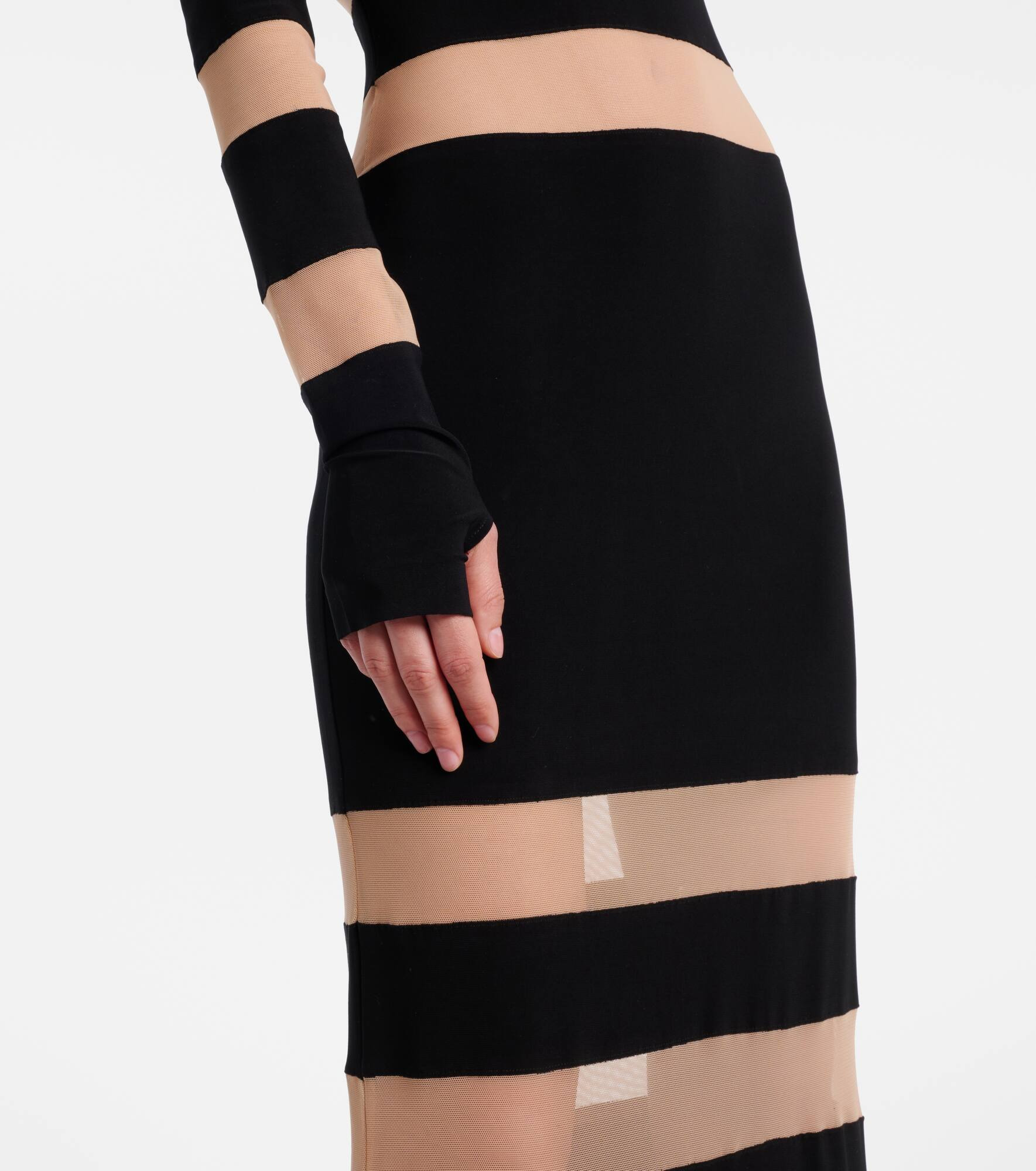 Paneled semi-sheer gown - 5
