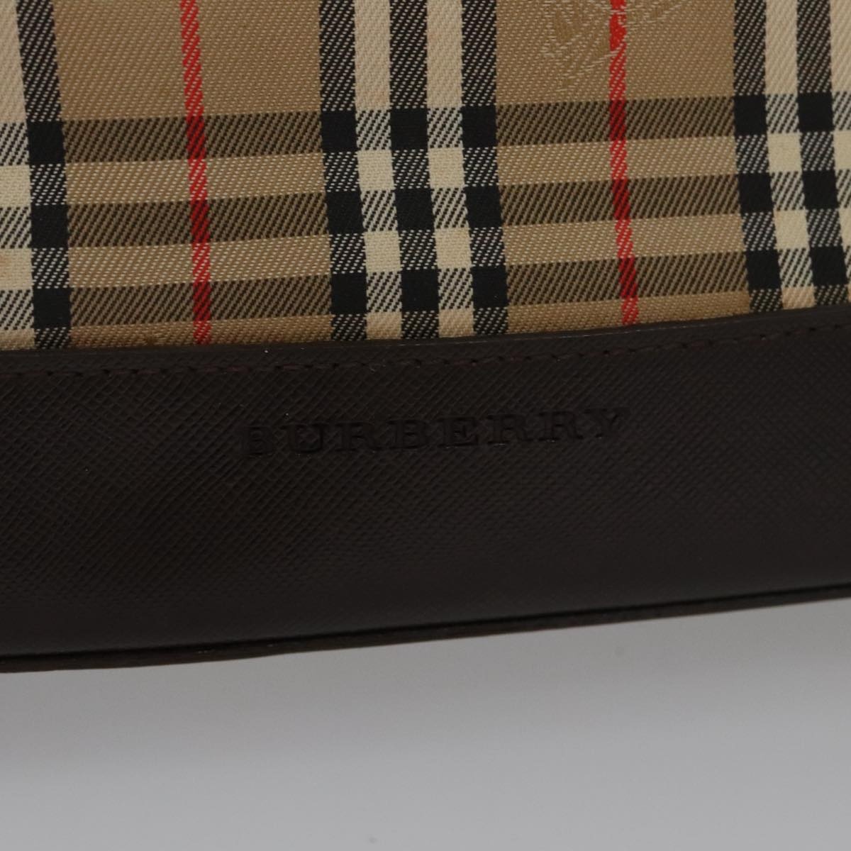 Burberry Nova Check Hand Bag Canvas Black Beige - 7