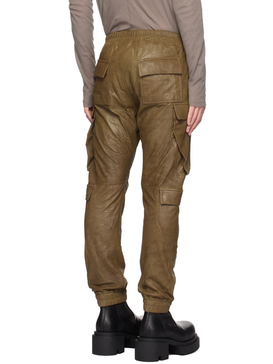 Brown Mastodon Megacargo Leather Pants - 3