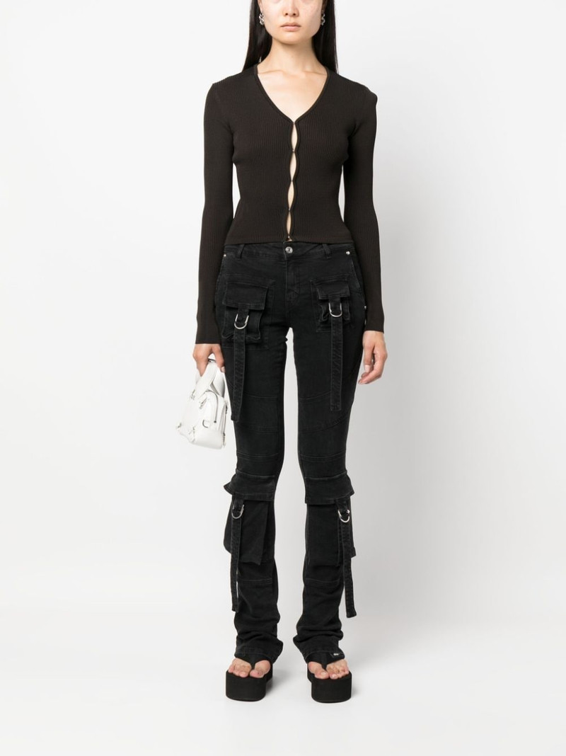 LOW CLASSIC hook-fastening ribbed cardigan outlook