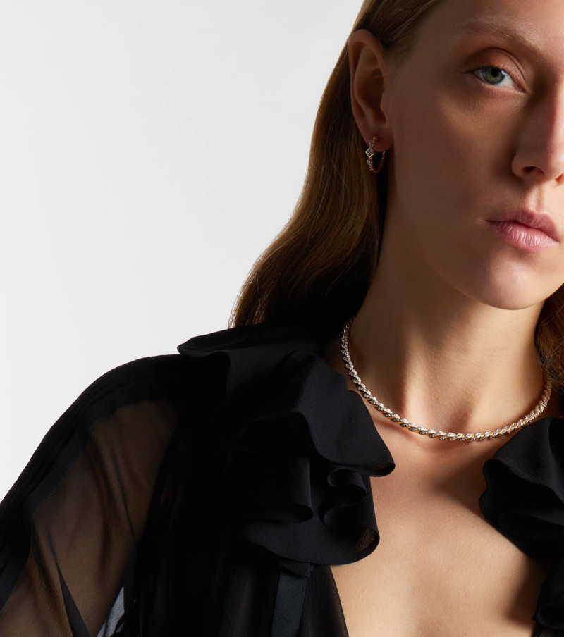 DAVID YURMAN Sculpted Cable Flex 18kt gold (750/1000) choker with diamonds outlook