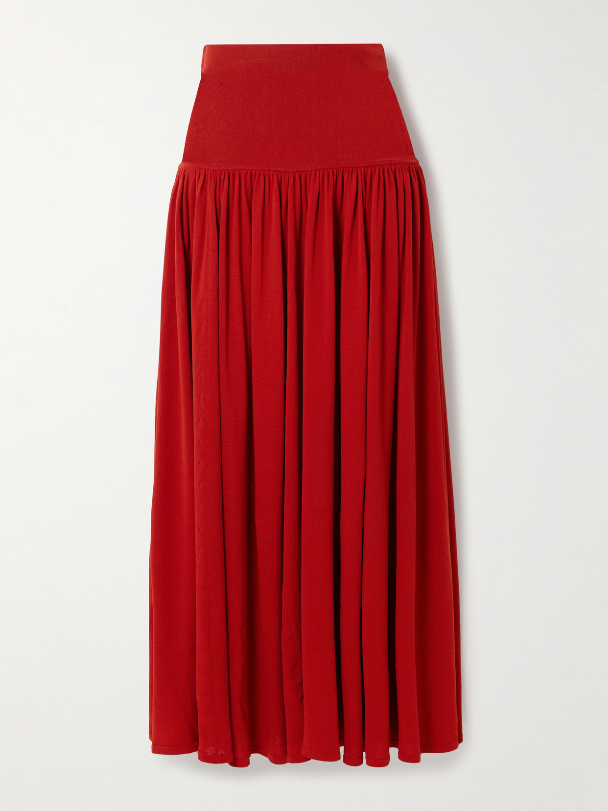 Romy Gathered Knitted Maxi Skirt - 1