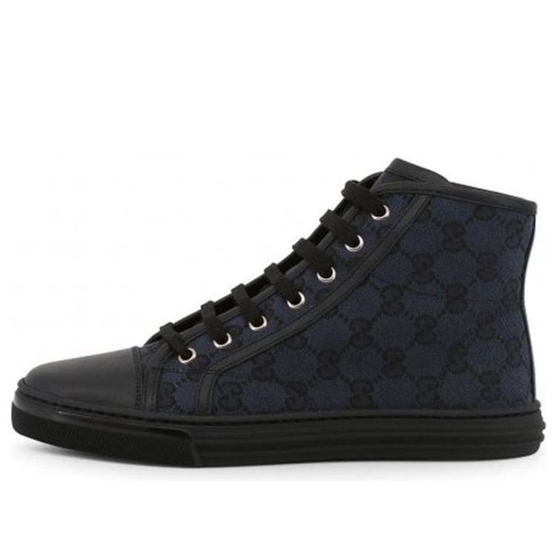 (WMNS) Gucci Monogram Canvas High Top 'Black' 426186-KQWM0-1948 - 1