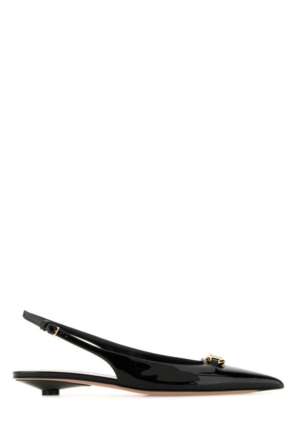 Black leather VLogo ballerinas - 1