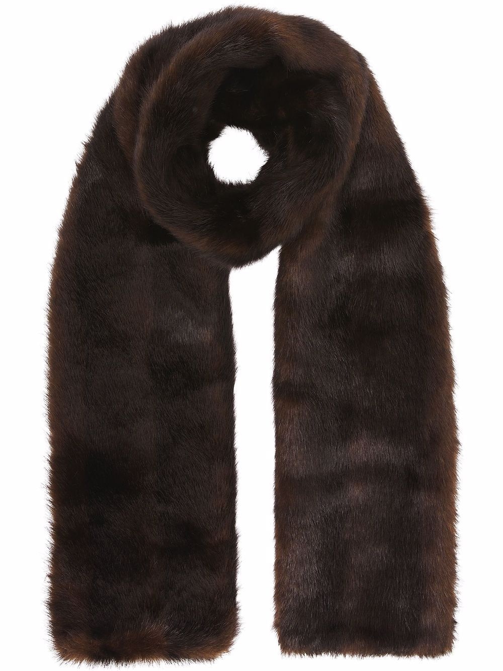 reversible check faux-fur scarf - 4