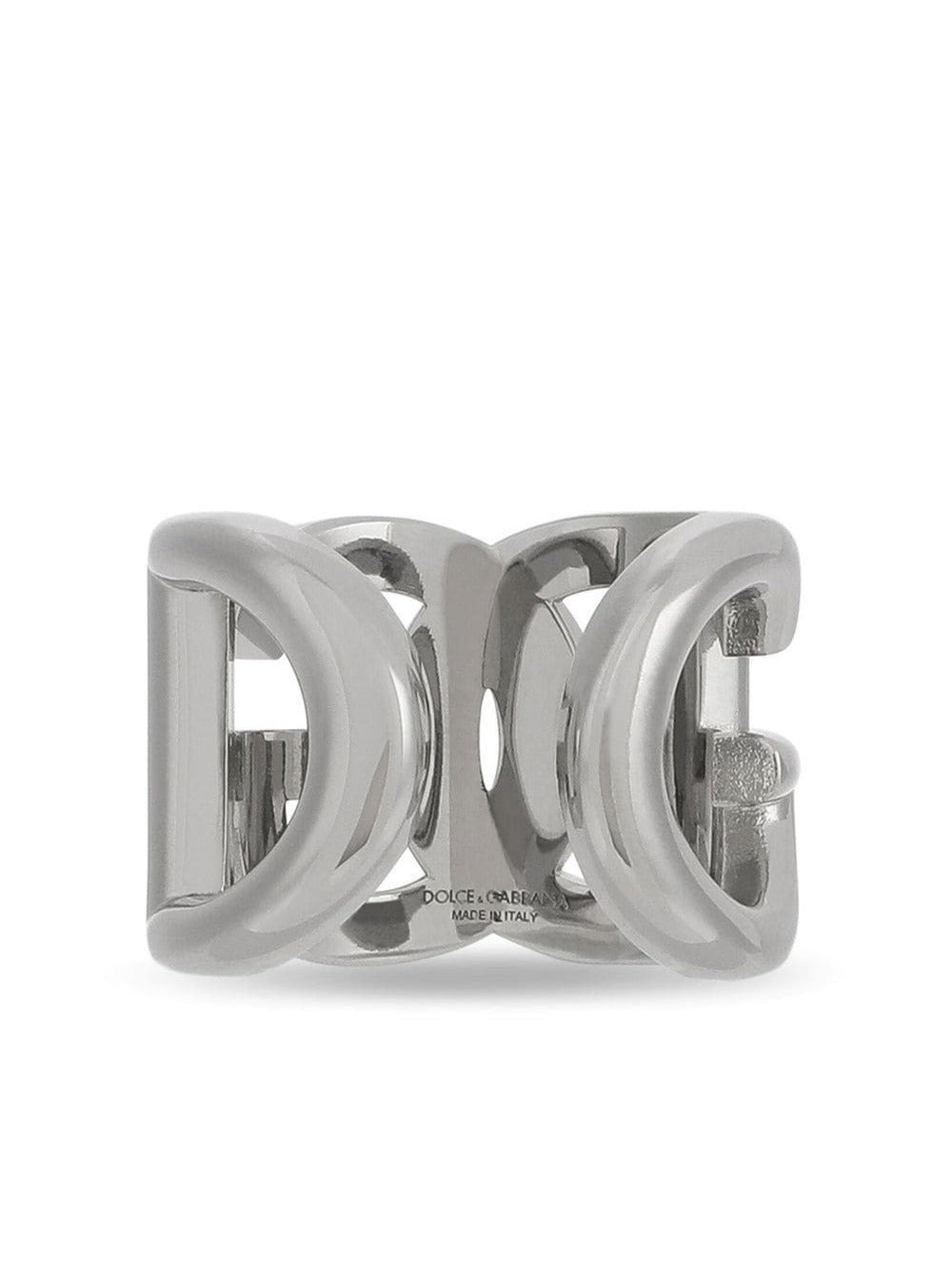 Dolce & Gabbana Men Silver-Tone Chunky Logo Ring In Brass Man - 3