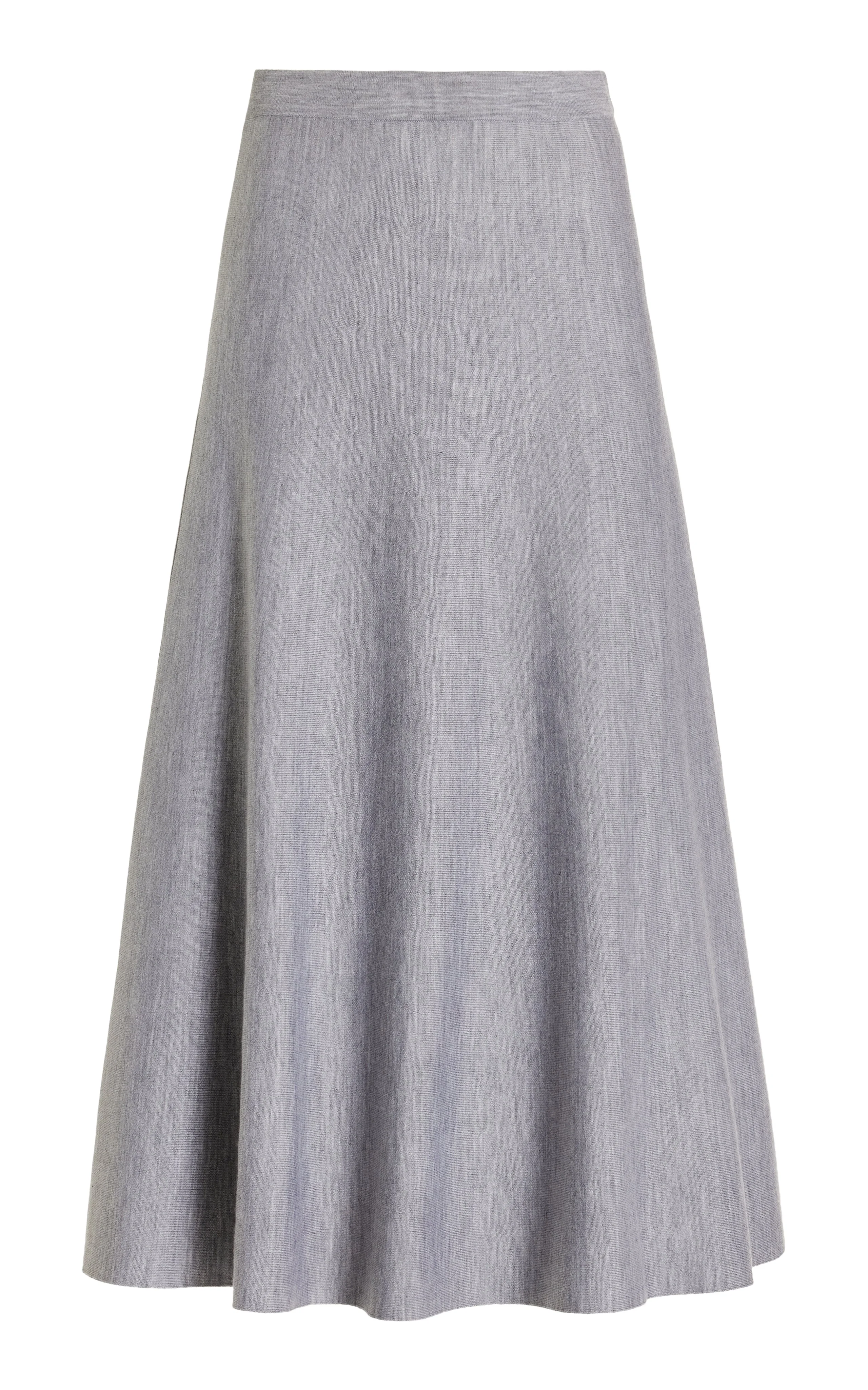 Freddie Skirt in Heather Grey Cashmere Wool - 1