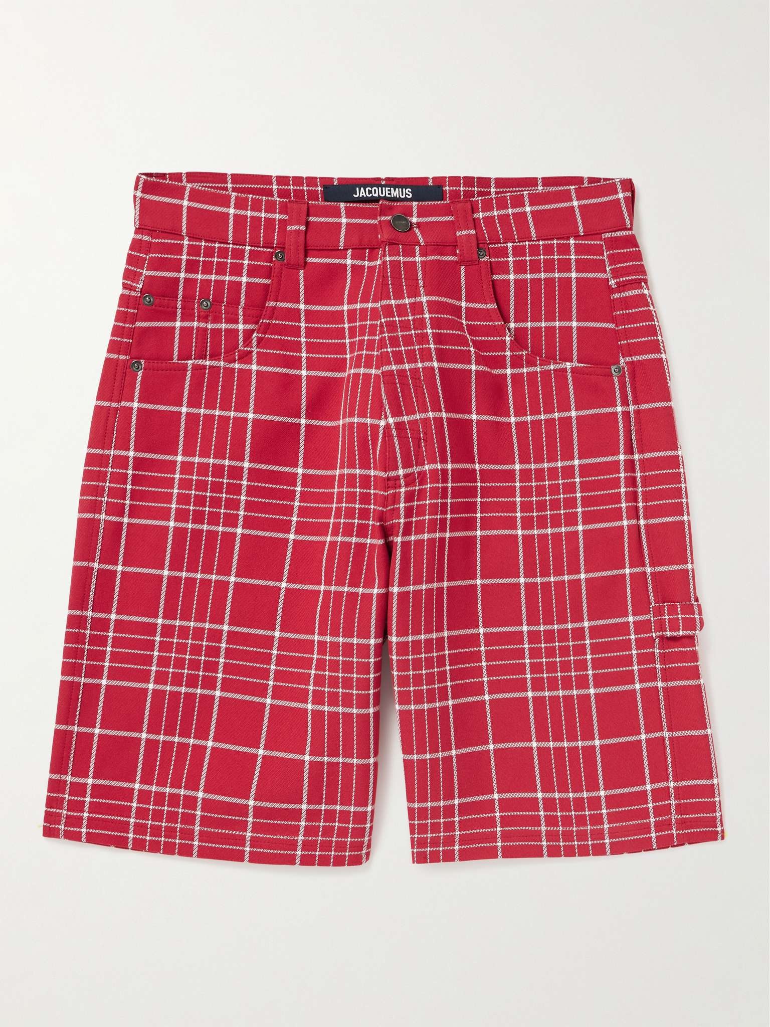 Le Panni Straight-Leg Checked Cotton-Canvas Shorts - 1