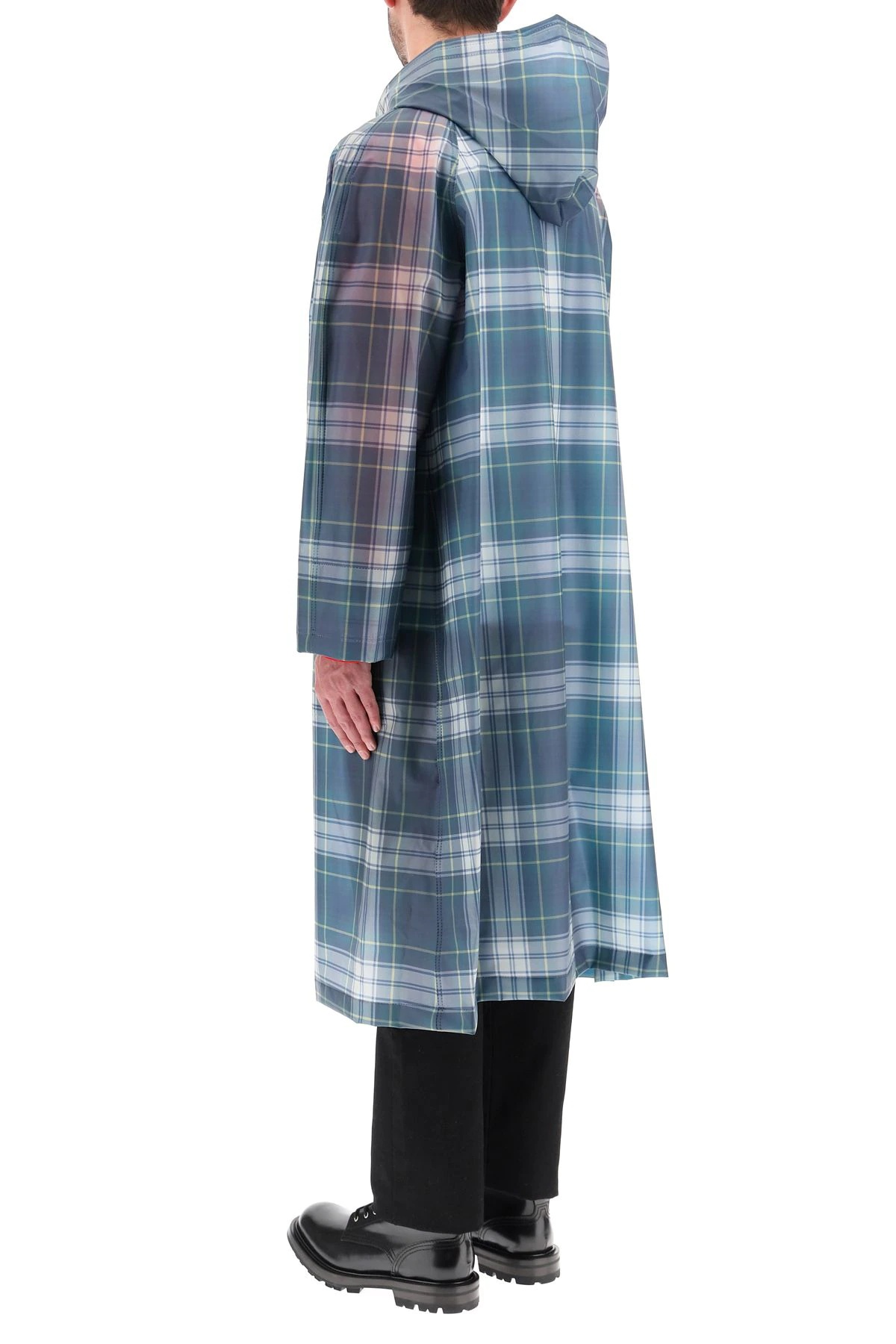 POLYURETHANE TARTAN RAINCOAT - 4