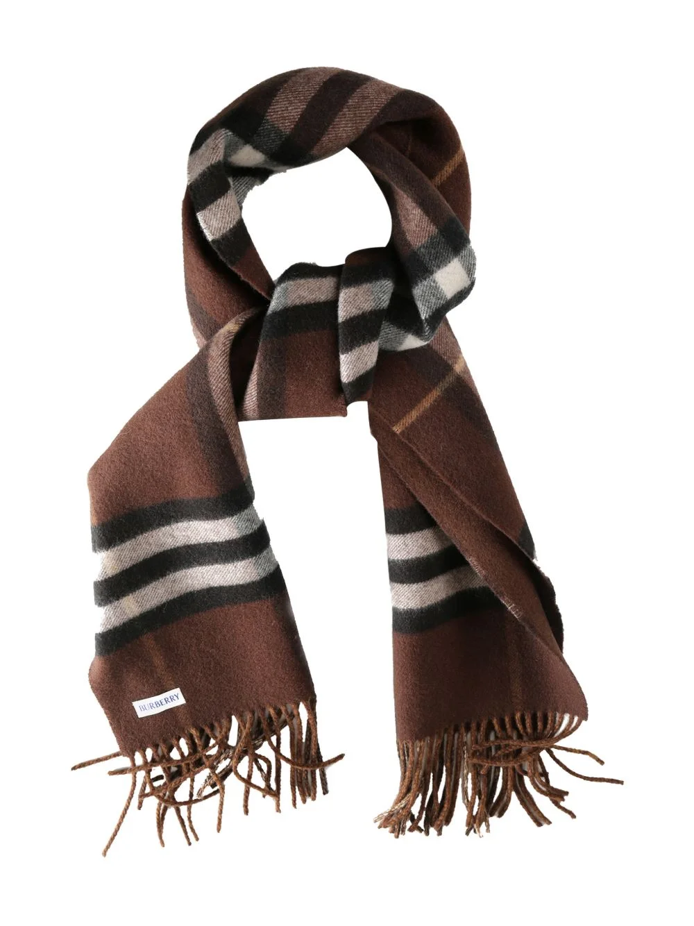 check-pattern fringed scarf - 1