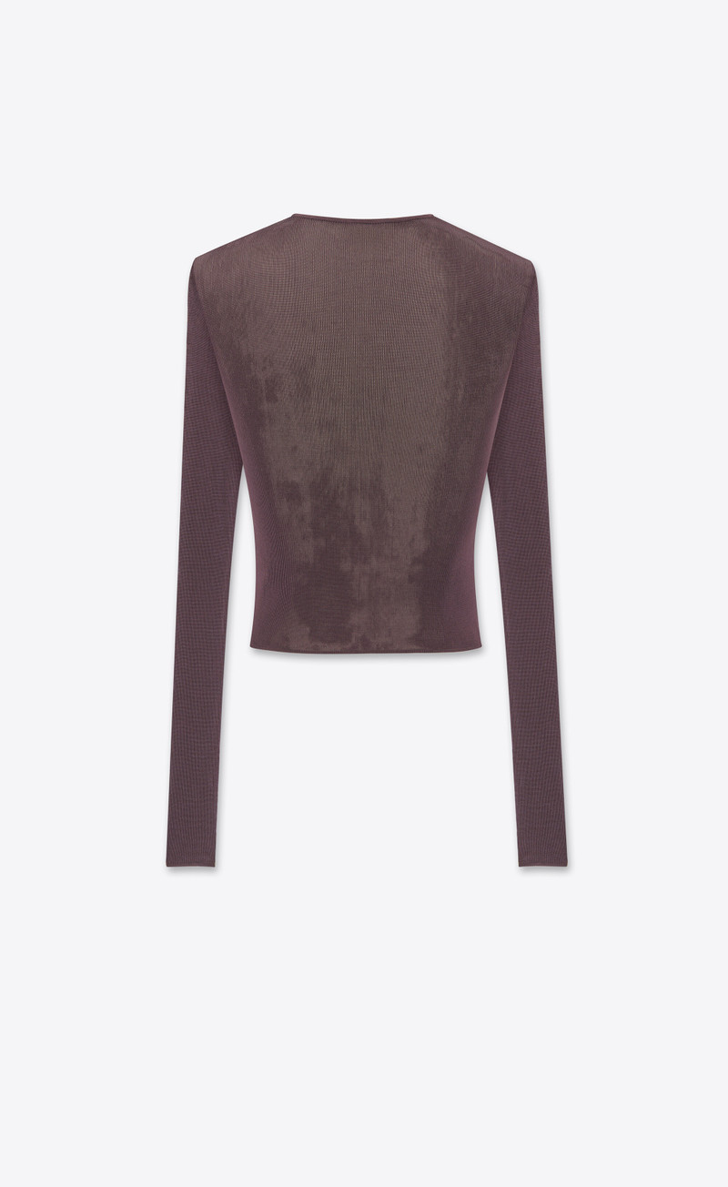 saint laurent cropped top in ribbed viscose outlook
