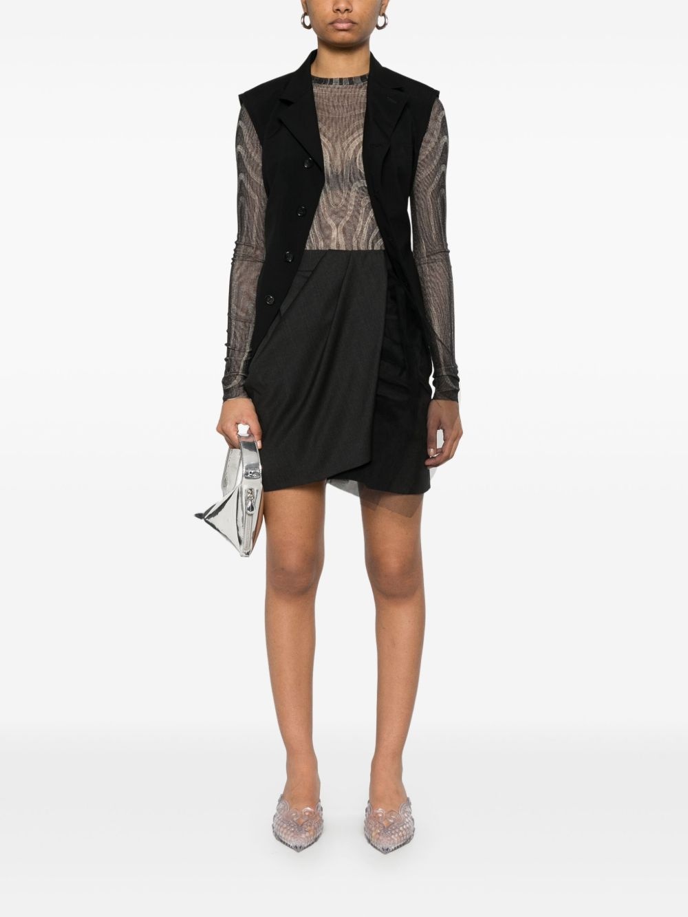 drape mini skirt - 2