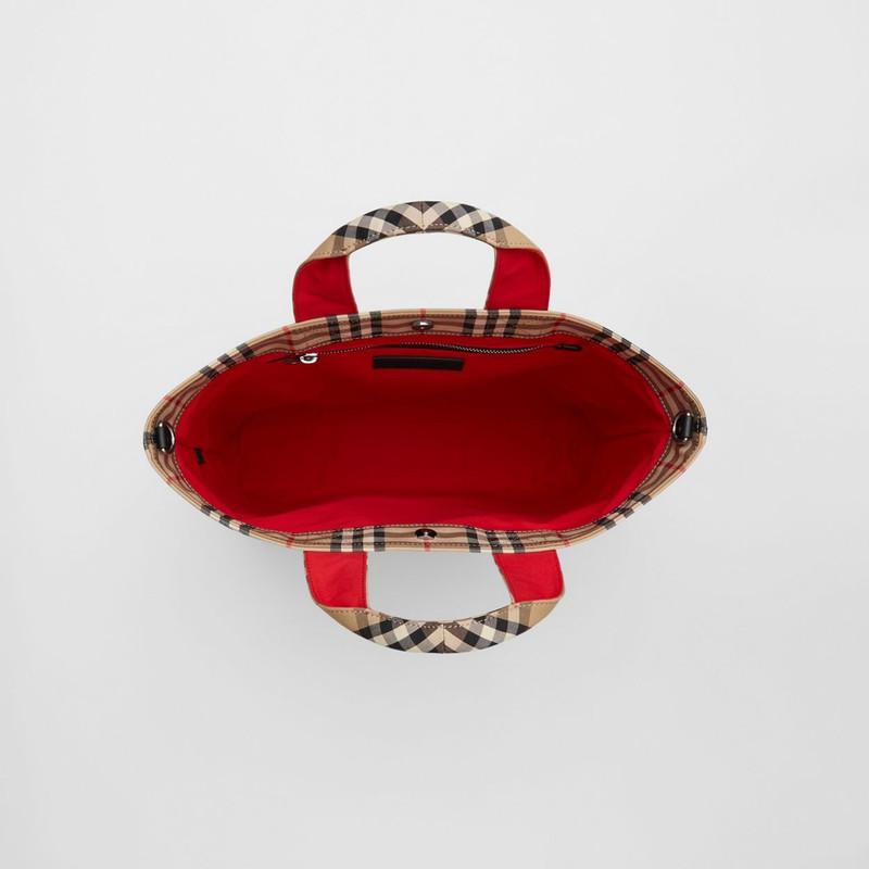 Logo Appliqué Vintage Check Cotton Blend Tote 5