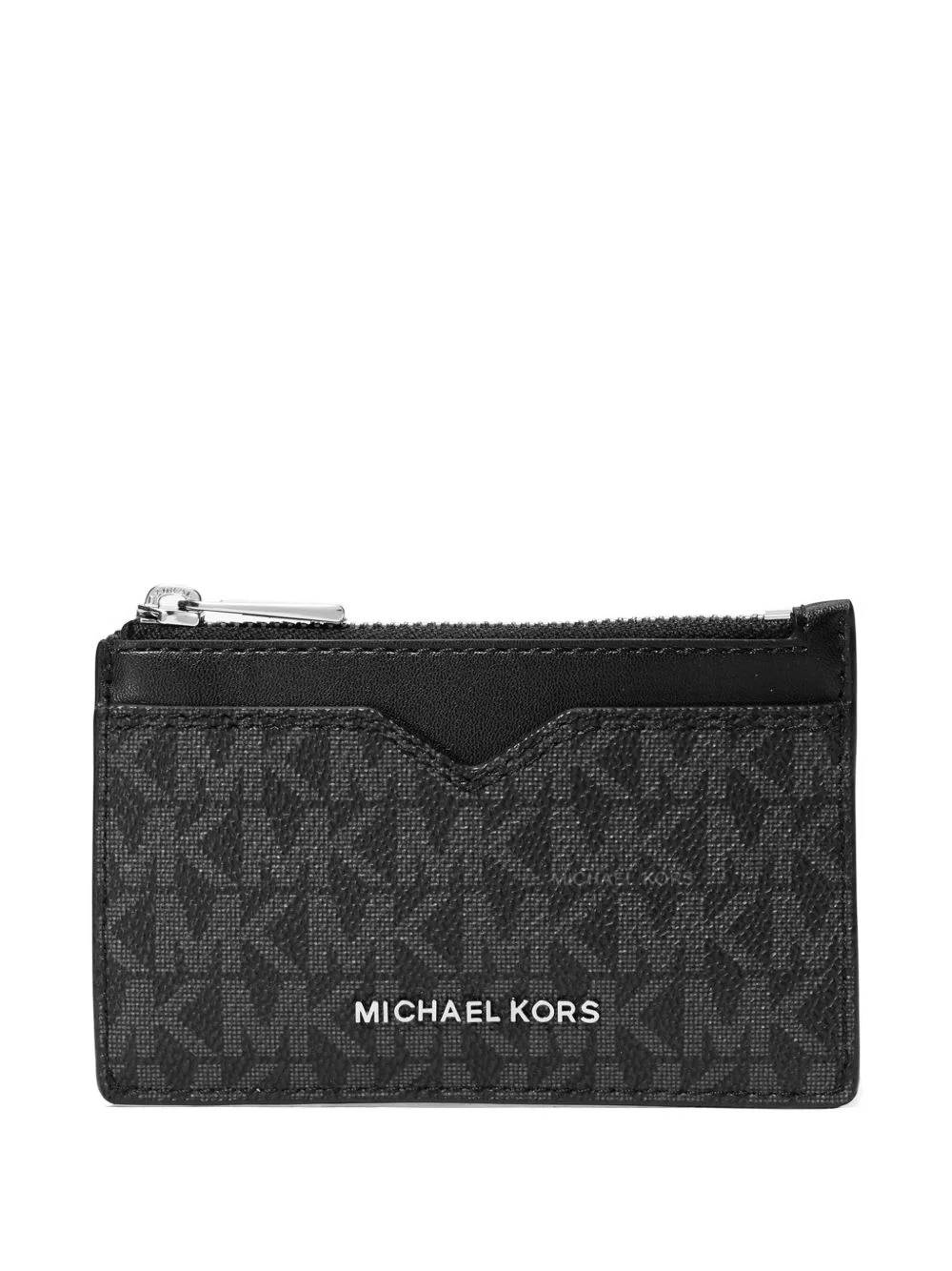 monogram-pattern notched cardholder - 1