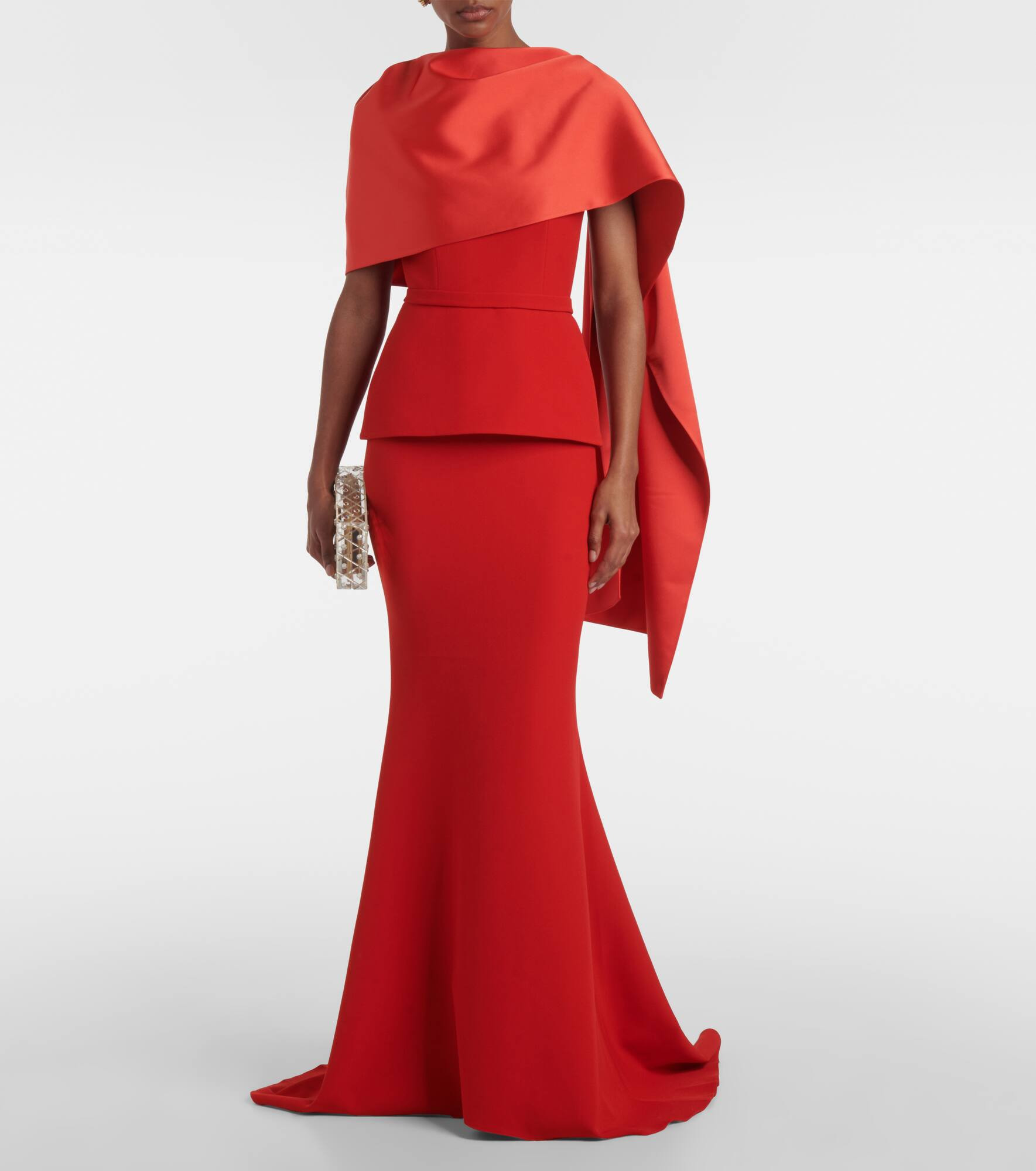 Evangelina caped crêpe gown - 2