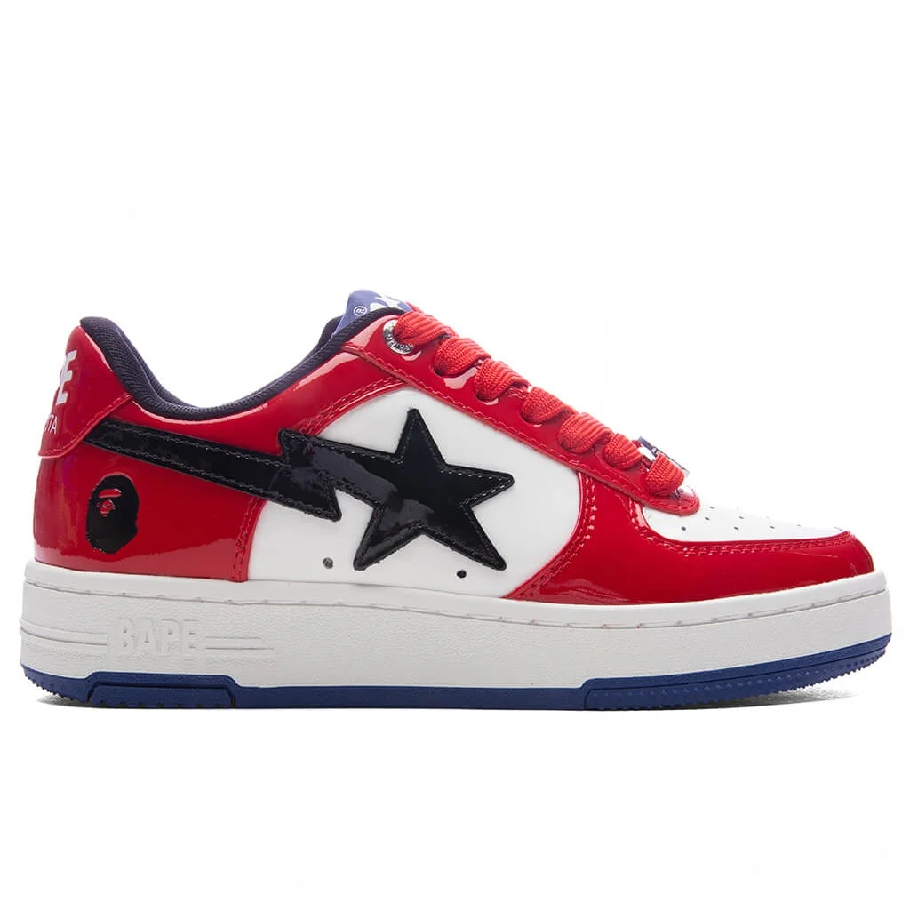 Red & White 'BAPE' STA # 1 Sneakers - 1