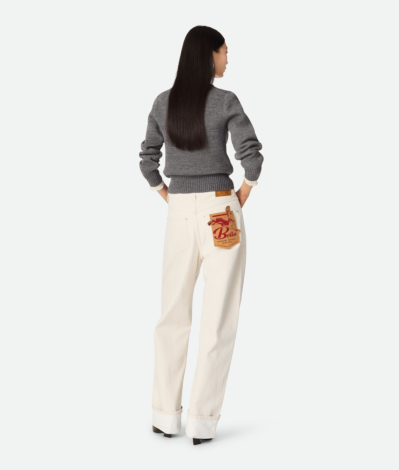 Colored Turned Up Jeans - 3