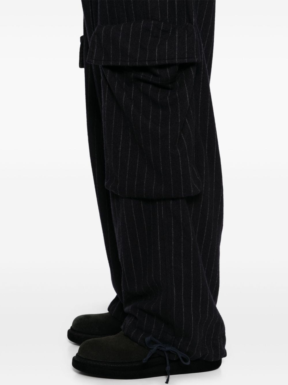 pinstriped wide trousers - 5