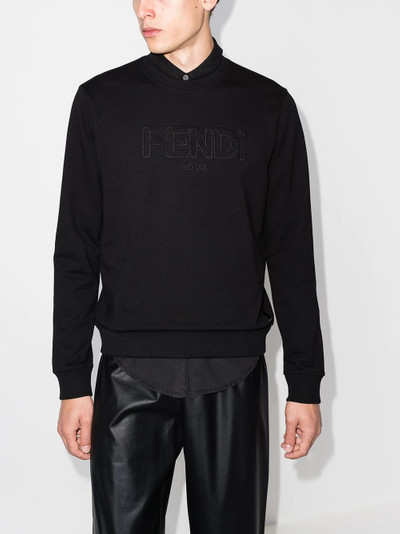 FENDI logo-embroidered cotton sweatshirt outlook