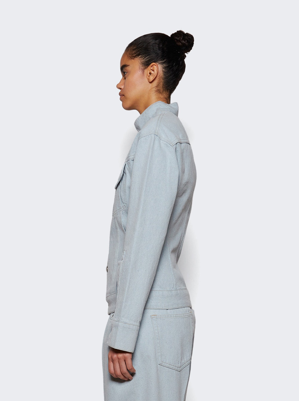 Sculptural Denim Jacket Light Blue - 3