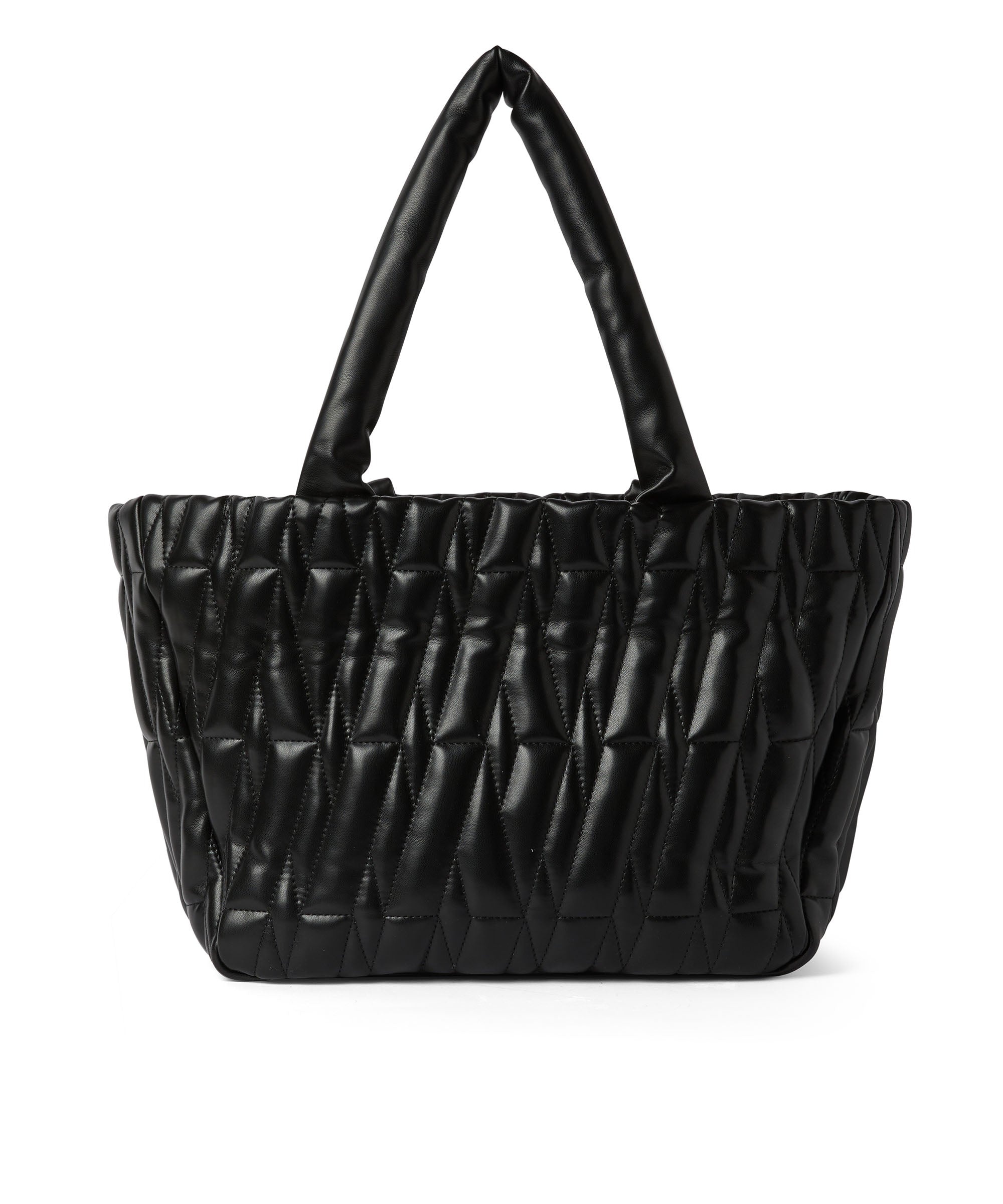 Quilted faux leather basket bag - 2