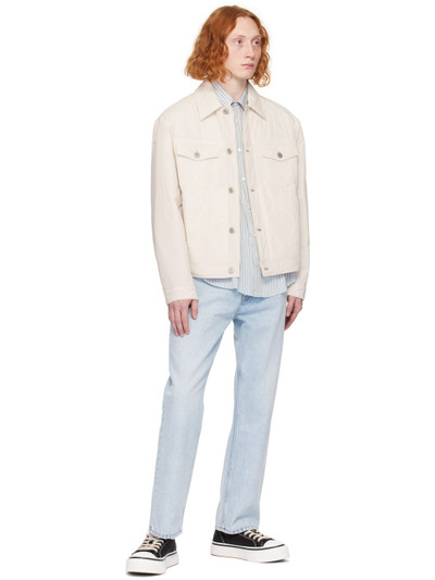AMI Paris Off-White & Blue Boxy-Fit Shirt outlook